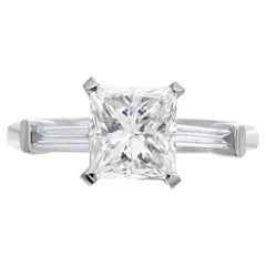 INTERNALLY FLAWLESS GIA Certified 1.30 Carat Princess Cut Diamond Ring 