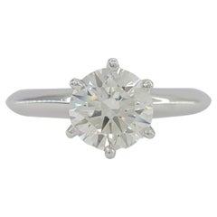 Anello in platino con diamante rotondo da 1,50 carati certificato GIA e senza difetti interni