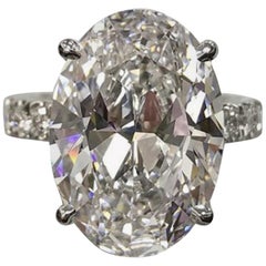 GIA Certified 5.00 Carat Oval Diamond Ring F Color VS1 Clarity