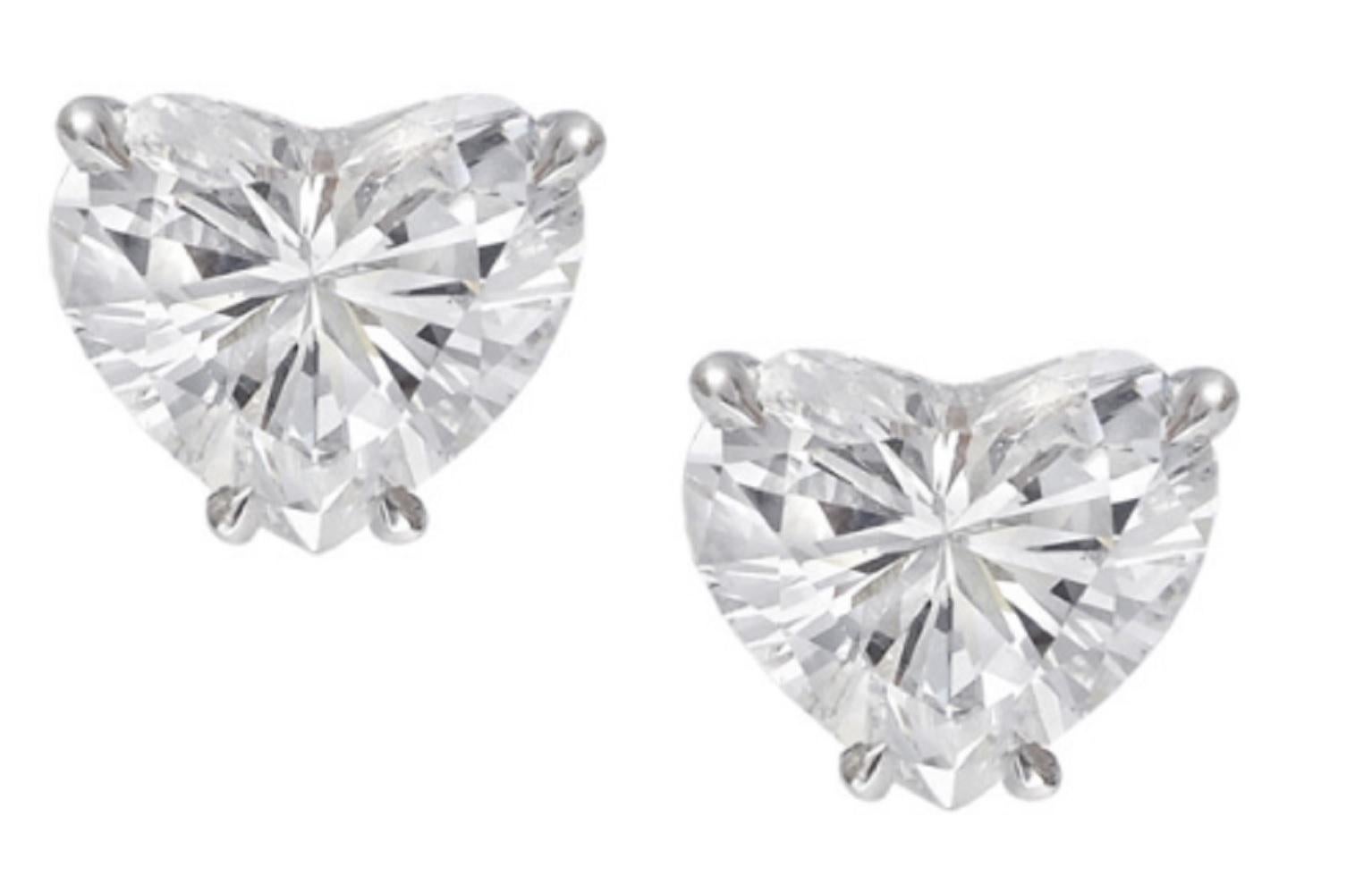 heart cut diamond stud earrings