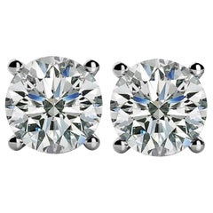 INTERNALLY FLAWLESS D Color GIA Certified 2 Carat Diamond Studs