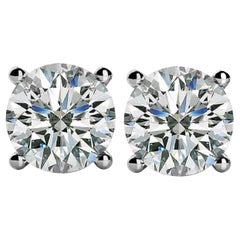 INTERNALLY FLAWLESS D Color GIA Certified 2 Carat Diamond Studs 