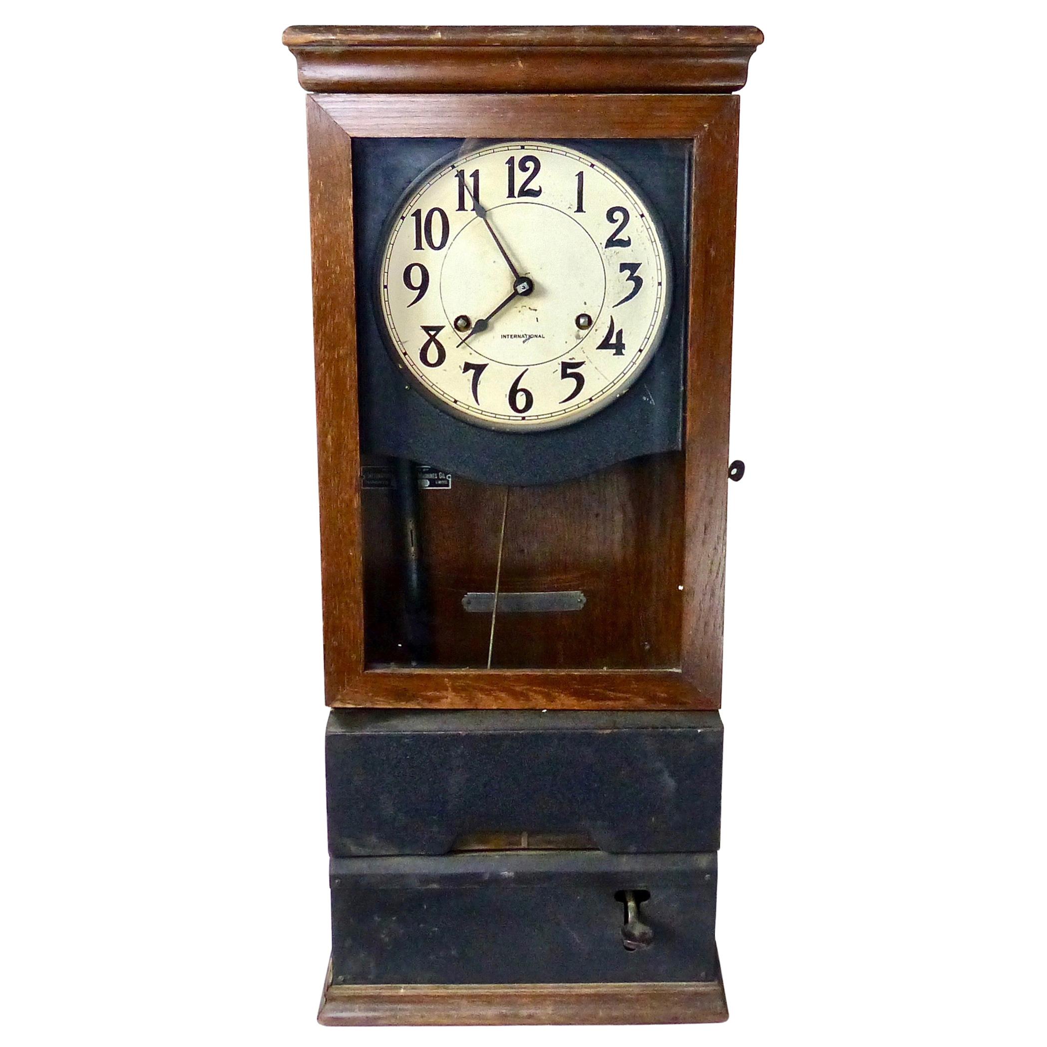 International Business Machines 'IBM' Oak Cabinet Clock, circa 1930s