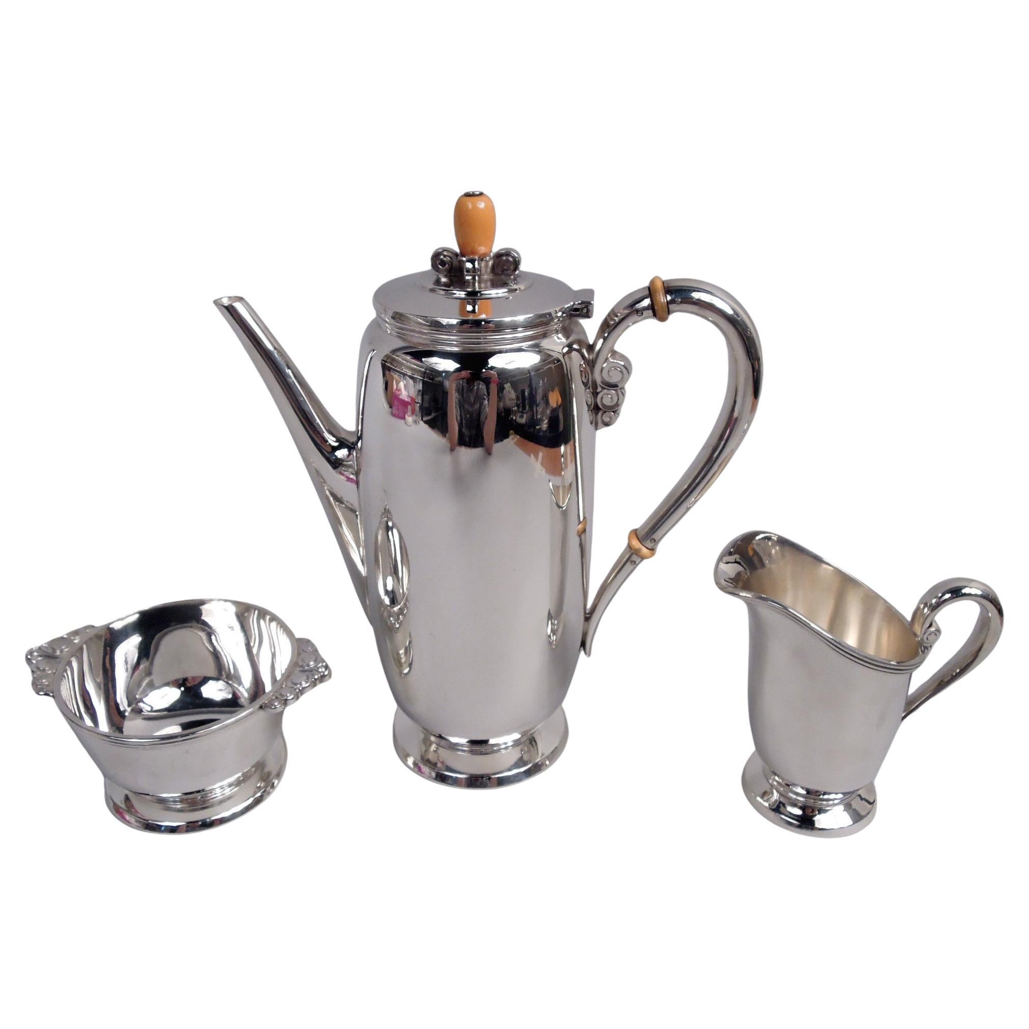 International Coffee Set in Scandinavian-Inspired Northern Lights Pattern For Sale