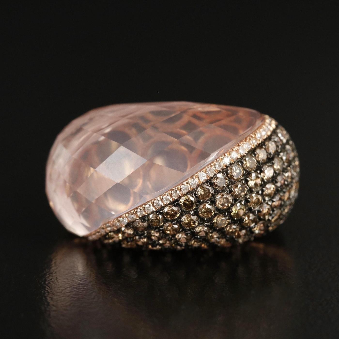 Joyería Internacional de Diamantes Anillo de Diamantes con Piedras Preciosas / 14K / 18.5 CWT Corte redondo