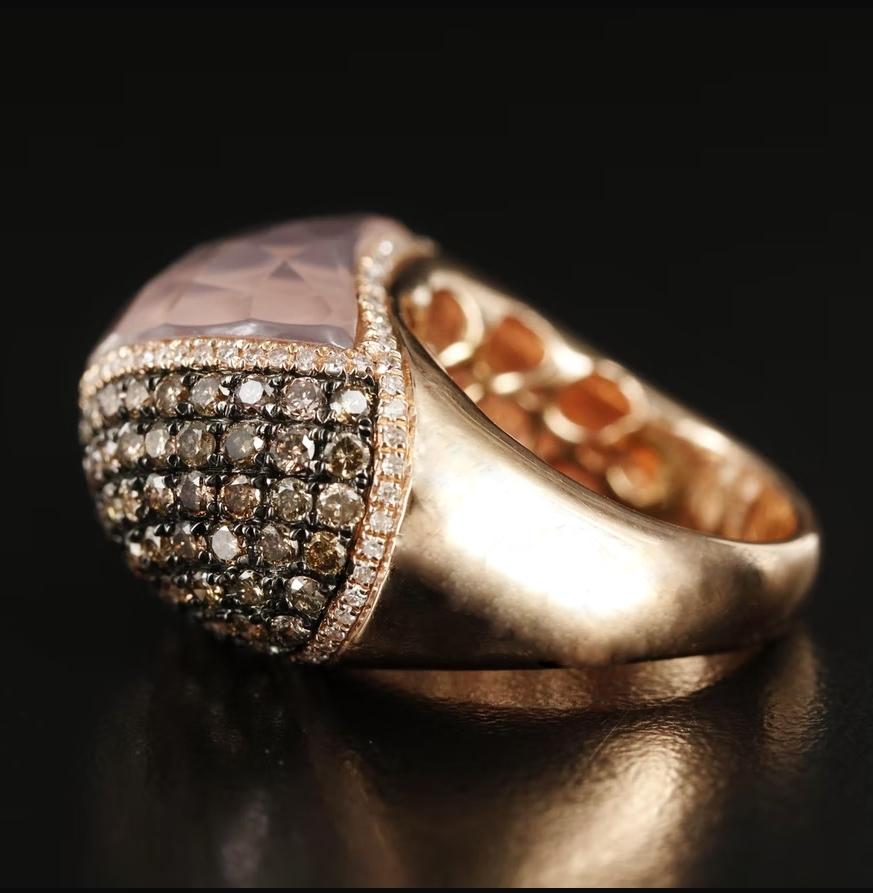 Women's International Diamond Jewelry Designer Diamond Gemstone Ring / 14K / 18.5 CWT For Sale