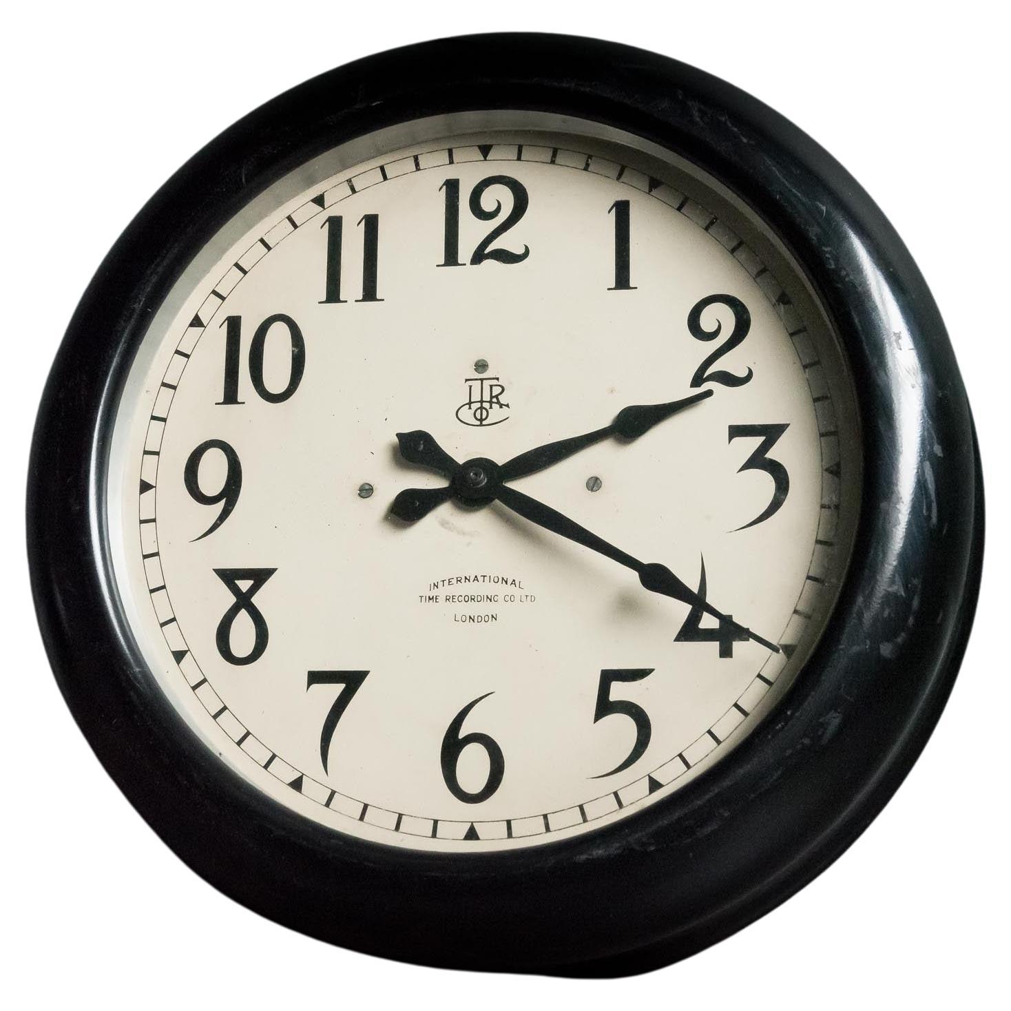 International English Bakerlite Wall Clock For Sale