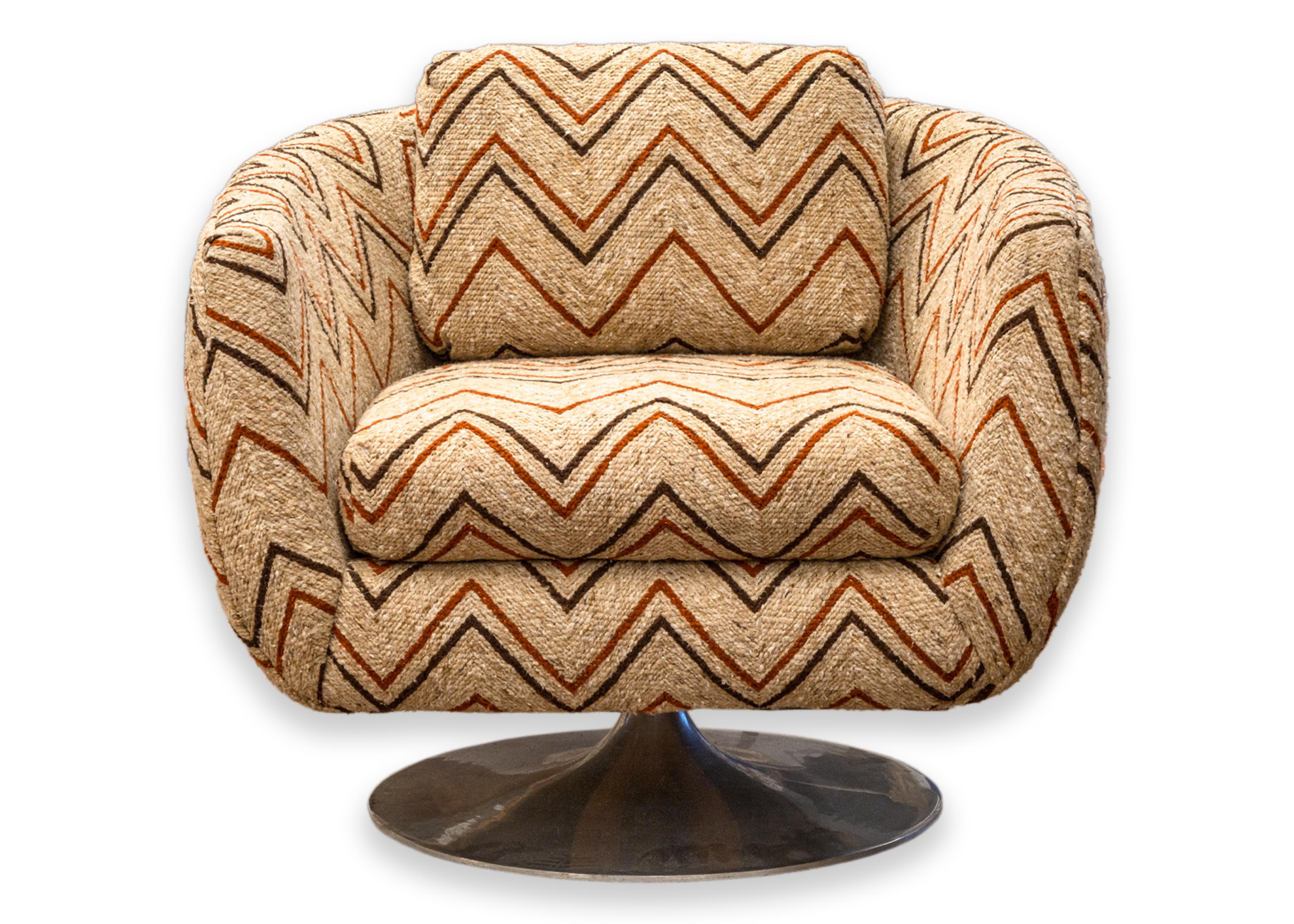 International Furniture Mid Century Mod Vintage Swivel Chair Chrome Tulip Base 3