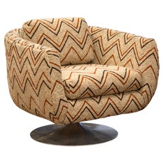 International Furniture Mid Century Mod Vintage Swivel Chair Chrome Tulip Base