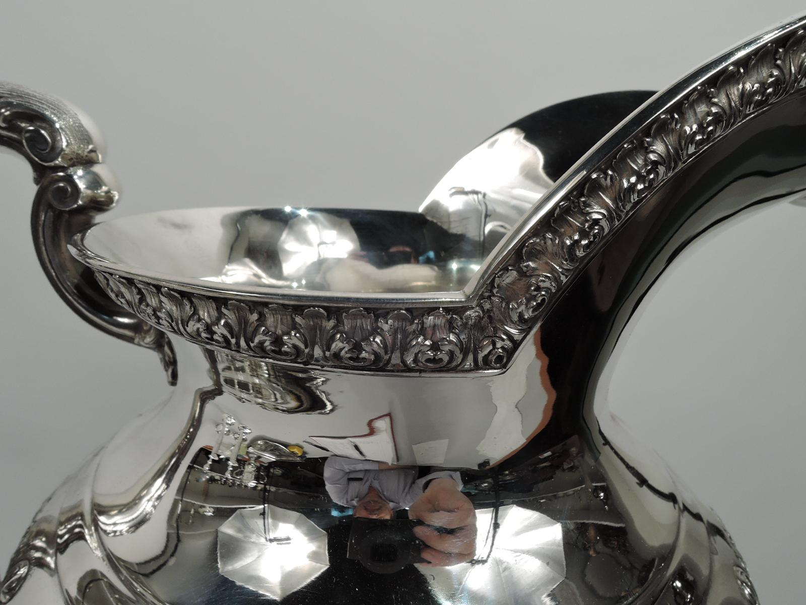 International Marie Antoinette Sumptuous Sterling Silver Water Pitcher In Excellent Condition In New York, NY