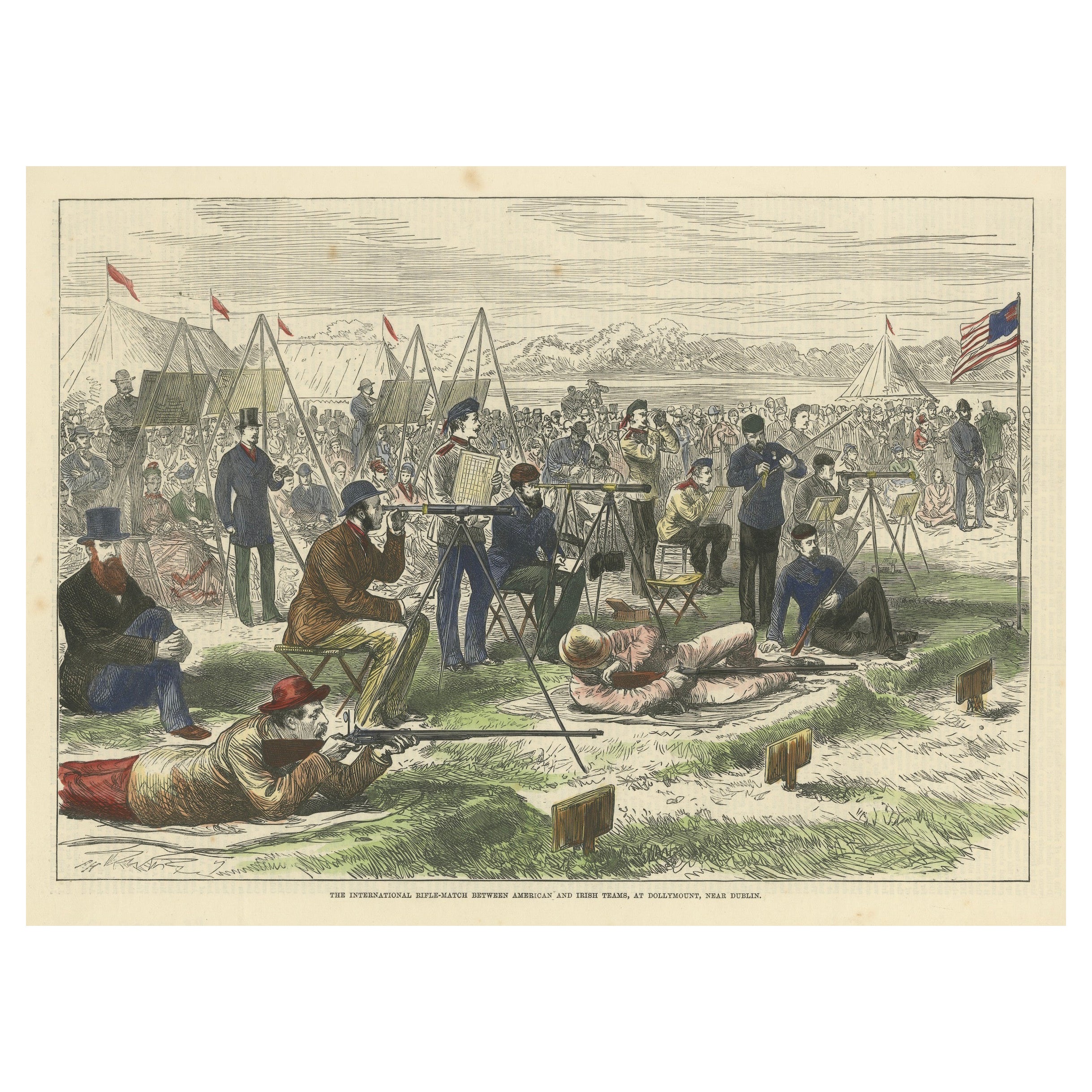 International Rifle Match Between American and Irish Teams at Dollymount, 1875 For Sale