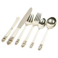 International Royal Danish Sterling Service for 12 Place Setting Flatware 76 Pcs