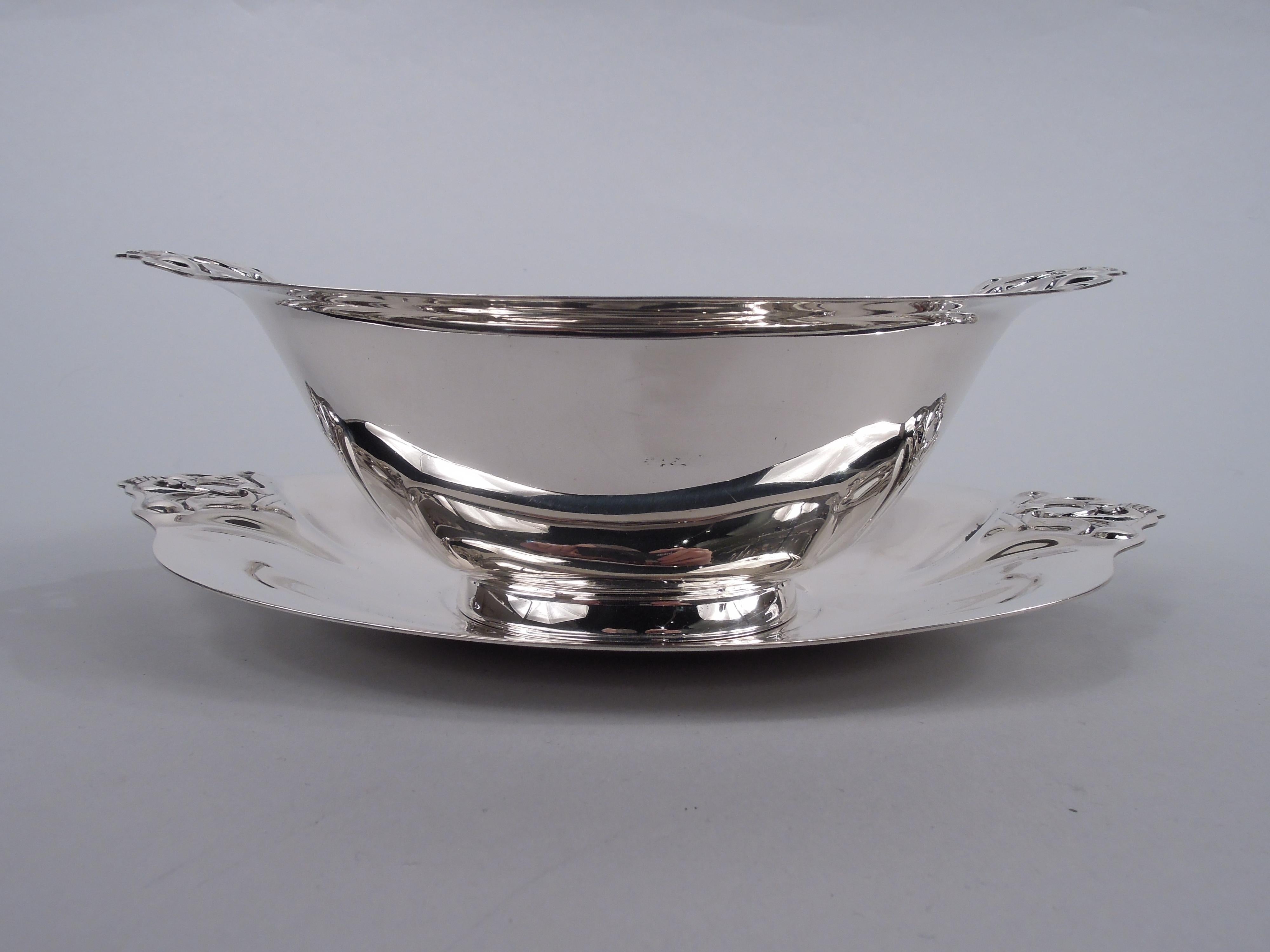 20th Century International Royal Danish Sterling Silver Sauce Bowl on Stand For Sale