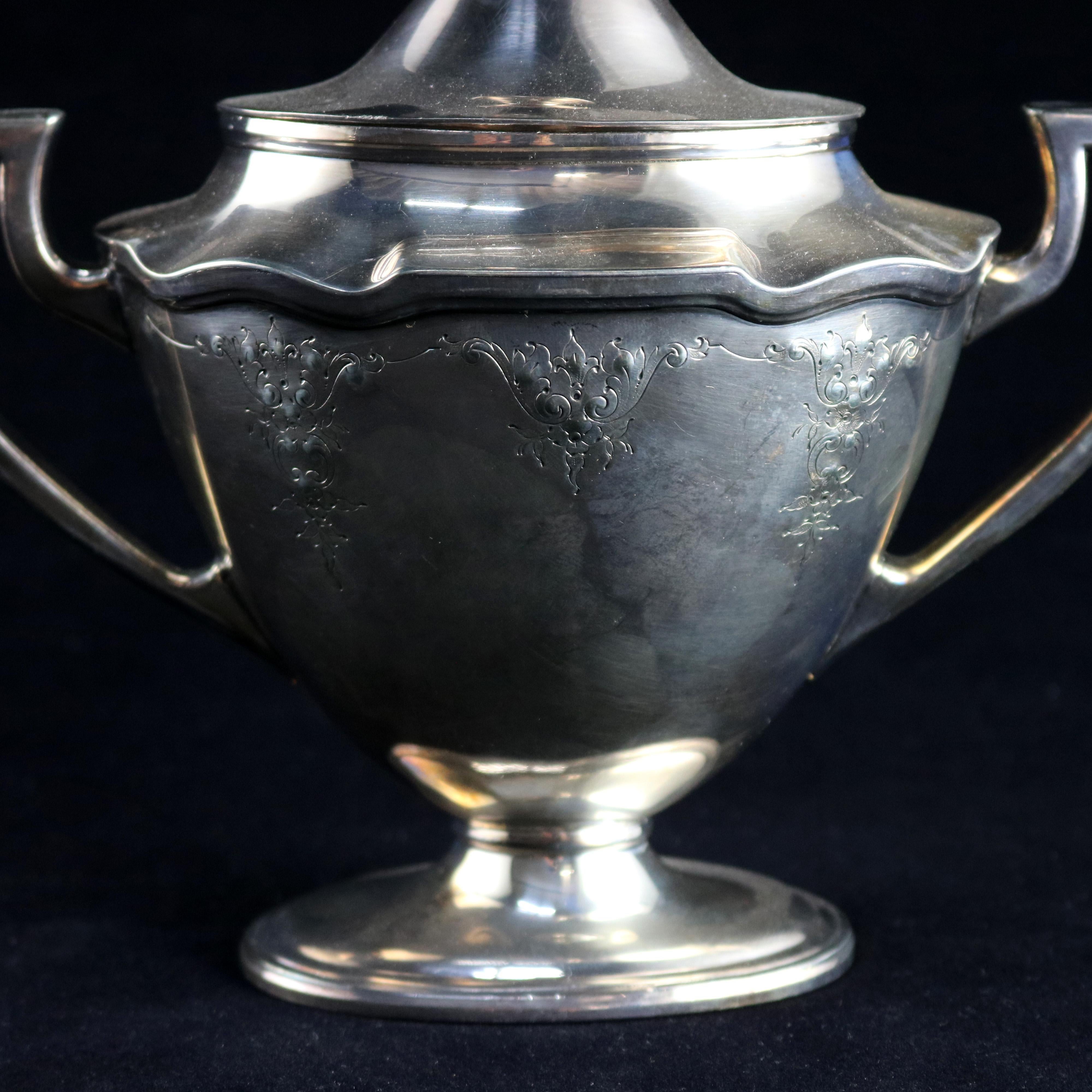 American International Silver Co. Barbours English Regency Style Coffee and Tea Set