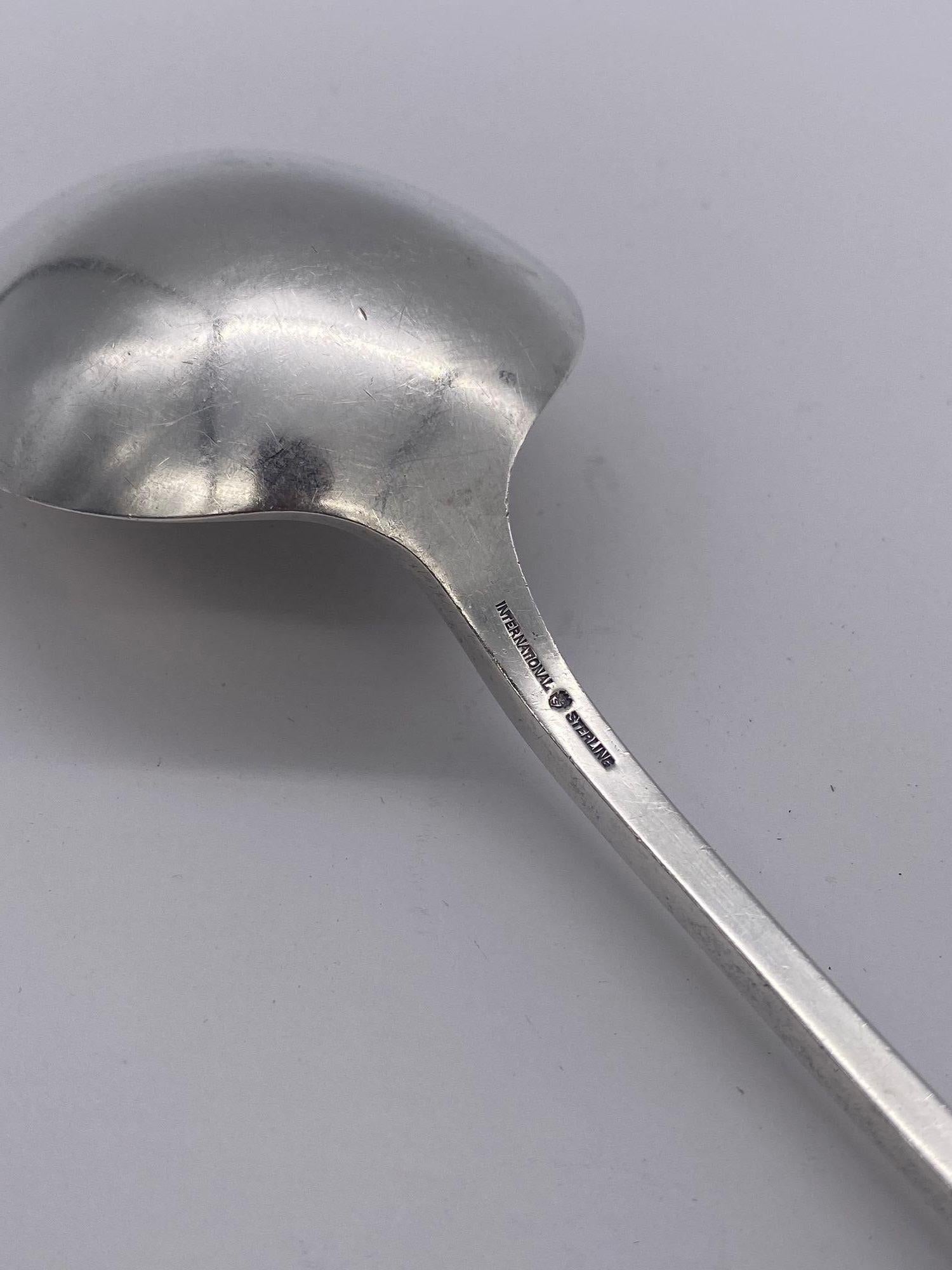 American International Silver Comapany Vintage Stuffing Serving Spoon with Monogram H For Sale