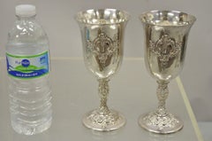 International Silver Du Barry 7995 Silver Plated Wine Goblet Cups, a Pair