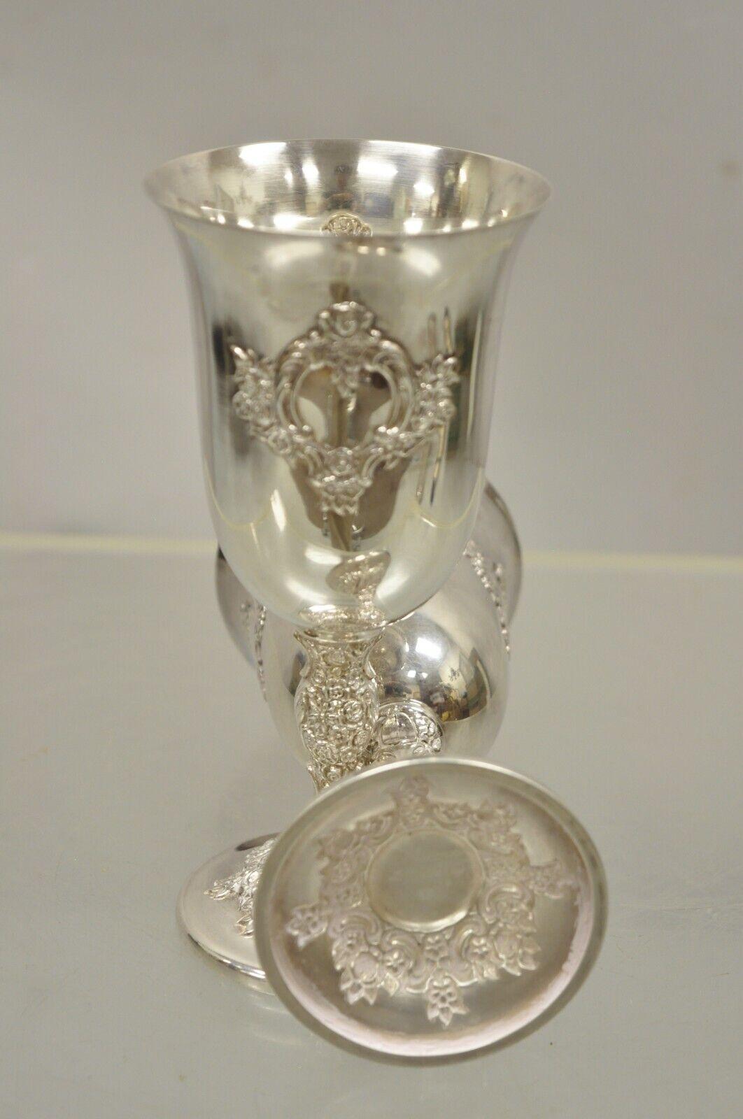 International Silver Du Barry 7995 Silver Plated Wine Goblet Cups, a Pair 1