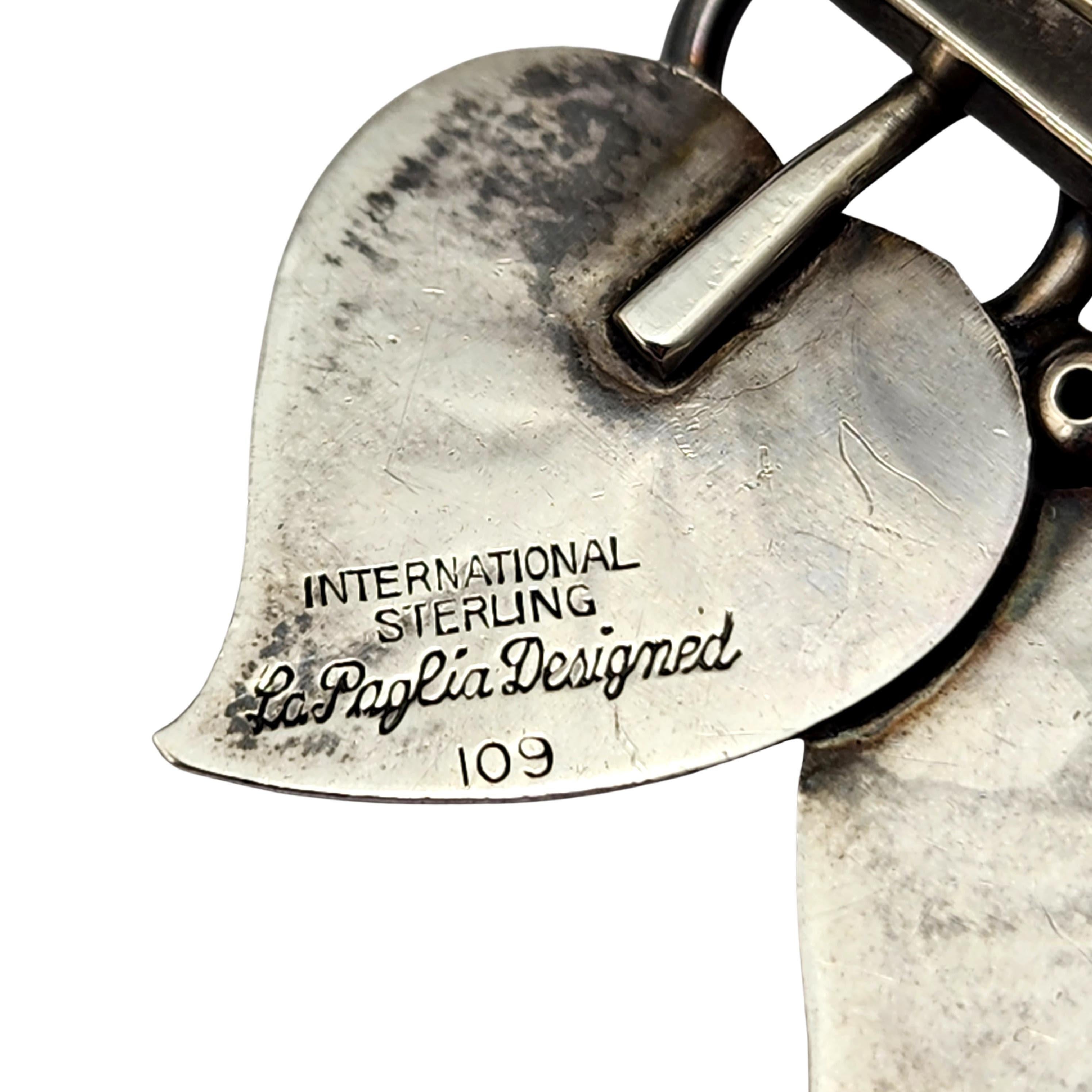 International Sterl Silv La Paglia Designed Double Leaf Pin Muster 109 #14189 im Angebot 1