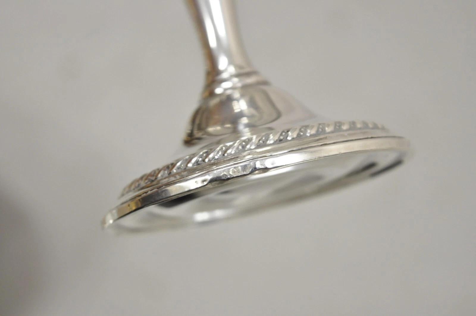 International Sterling Silver 925 Weighted Footed Compote Candy Dish Pair 4
