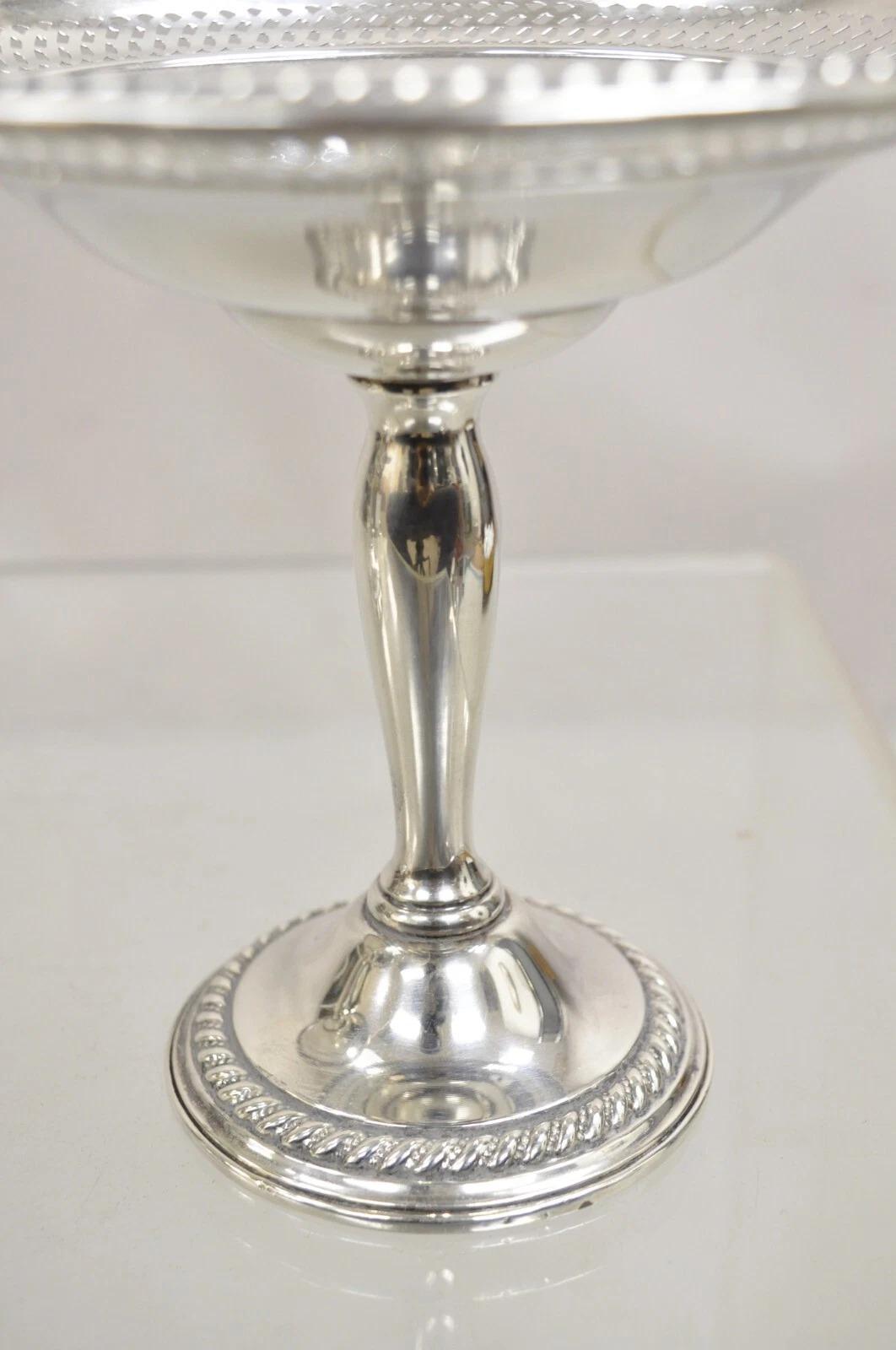 International Sterling Silver 925 Weighted Footed Compote Candy Dish Pair 1