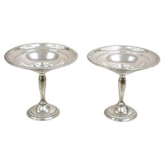 International Sterling Silver 925 Weighted Footed Compote Candy Dish Pair