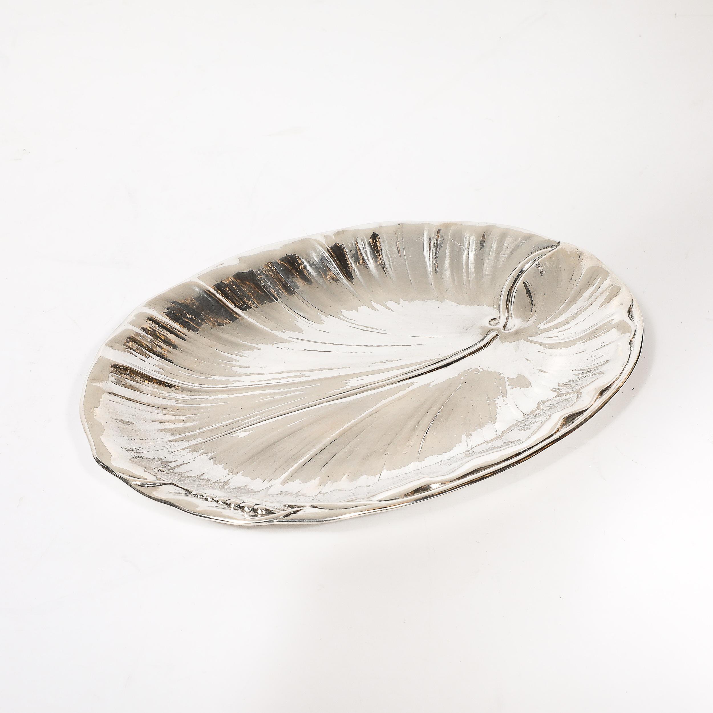International Sterling Silver H251 Repousse Lily Serving Tray For Sale 2