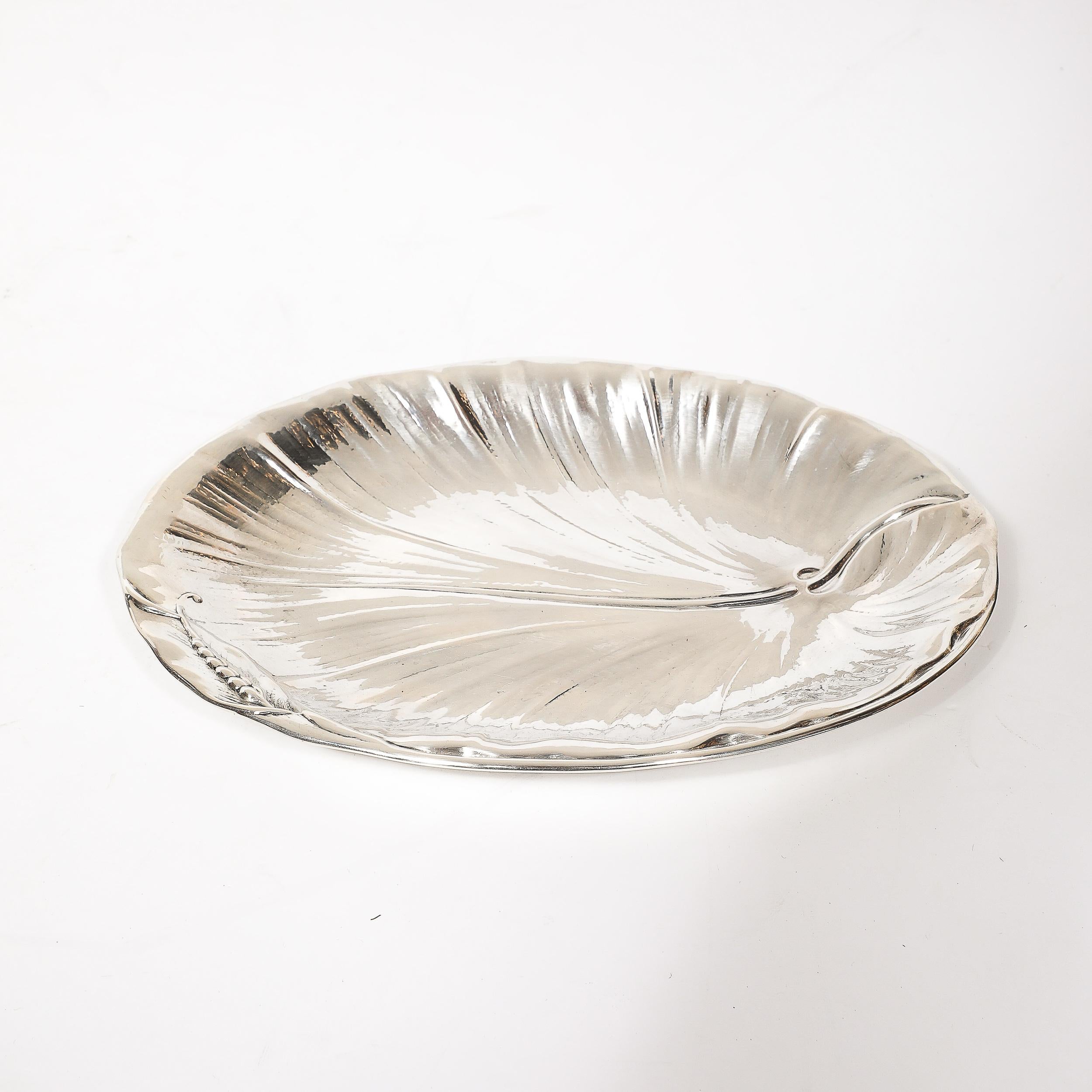 International Sterling Silver H251 Repousse Lily Serving Tray For Sale 4