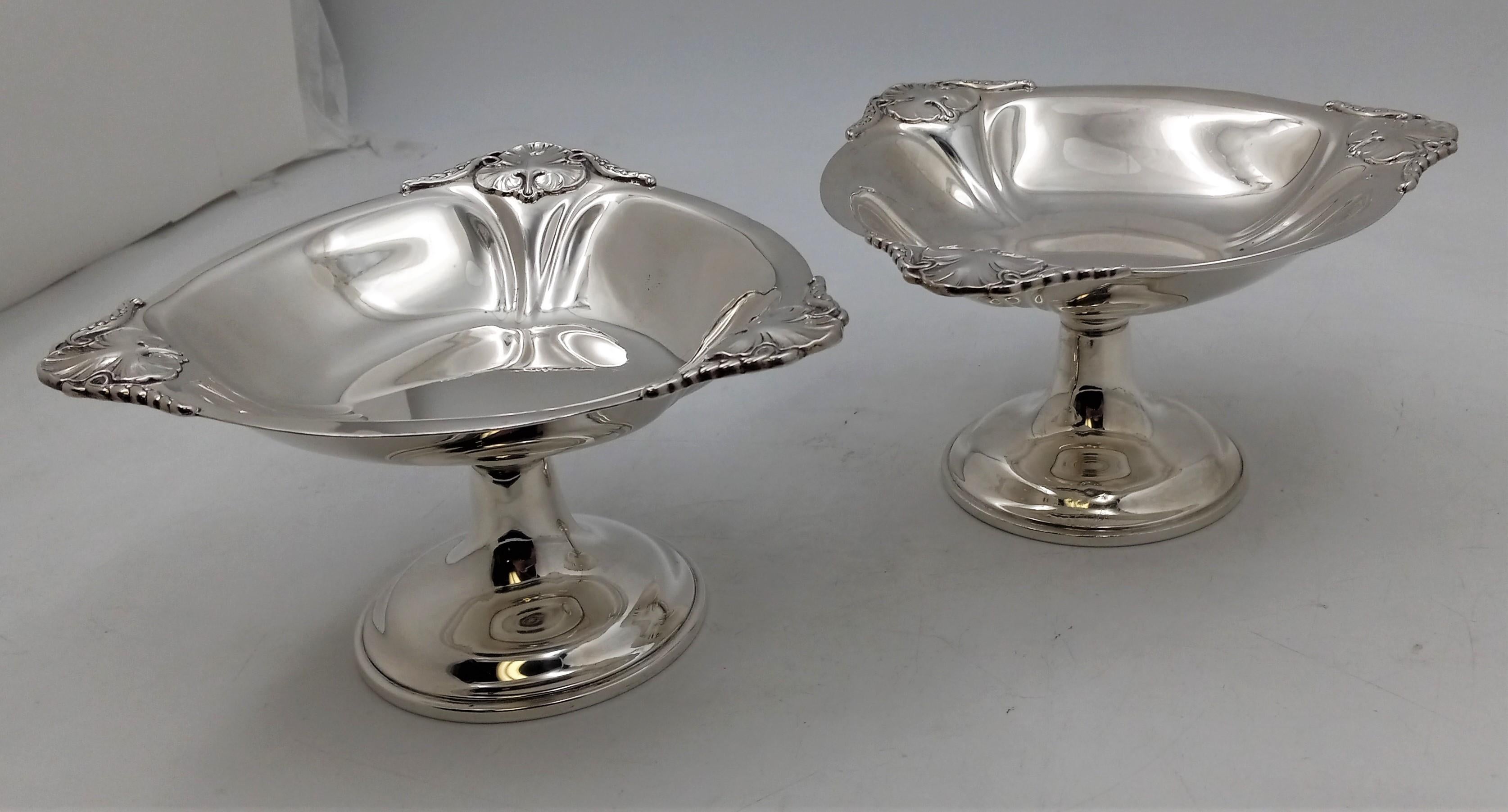 American International Sterling Silver Pair of Dishes in Mid-Century Modern Jensen Style For Sale
