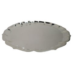 International Sterling Silver Tray with Georgian Piecrust Rim