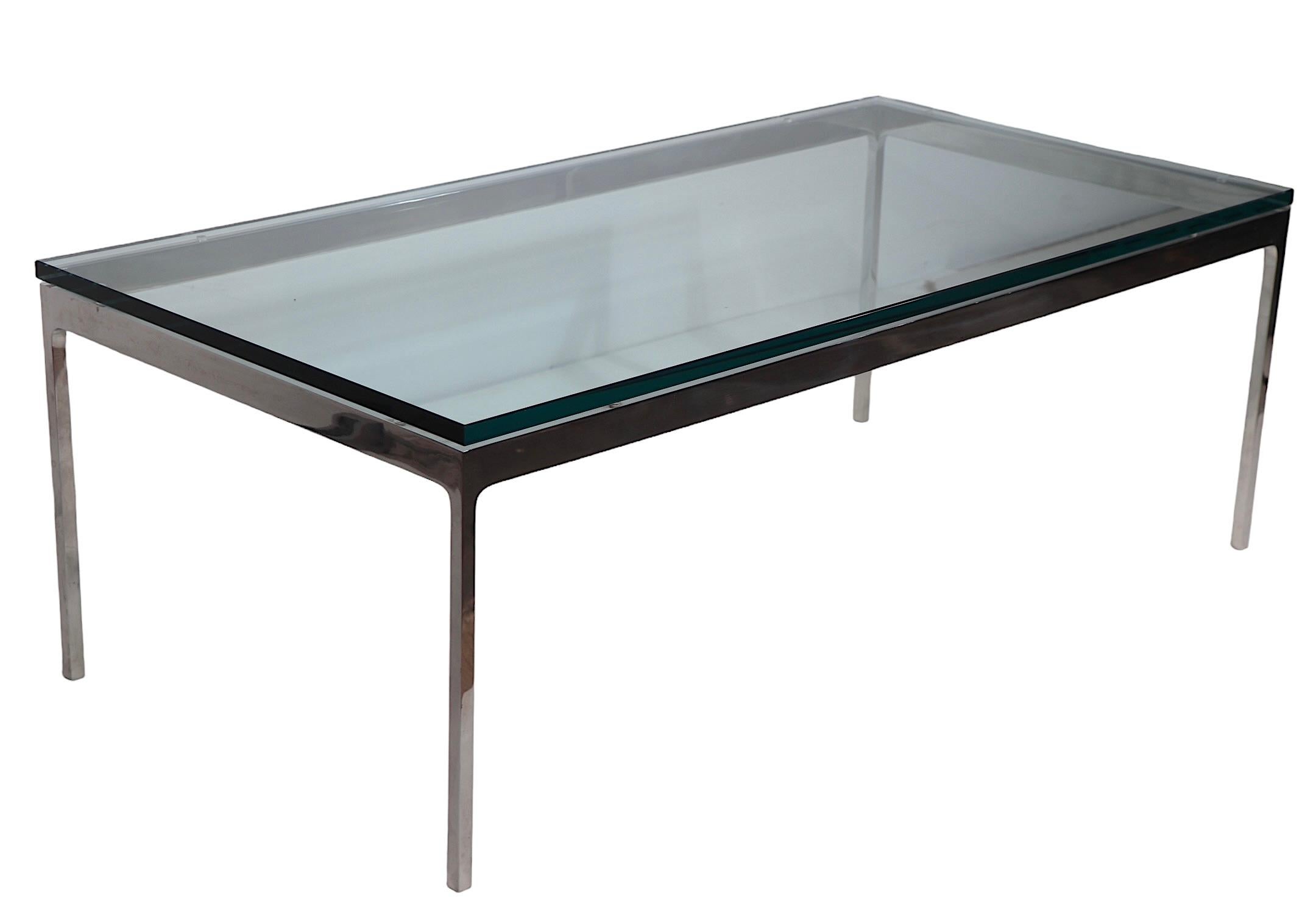 International Style Chrome and Glass Coffee Table by Zographos c 1970's  For Sale 5