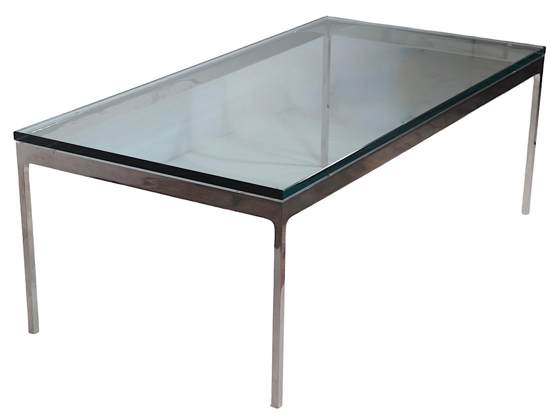 International Style Chrome and Glass Coffee Table by Zographos c 1970's  For Sale 6