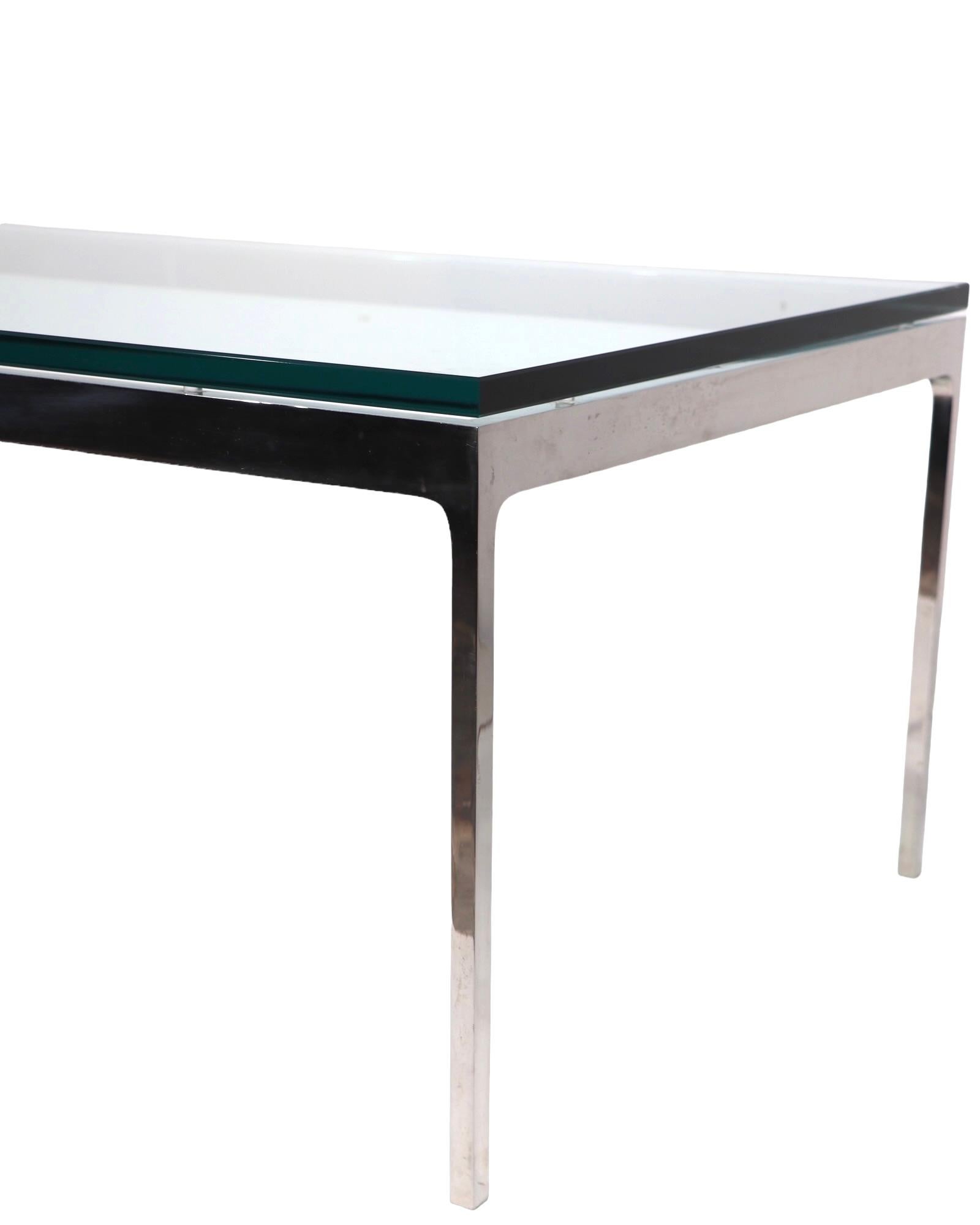 International Style Chrome and Glass Coffee Table by Zographos c 1970's  For Sale 10