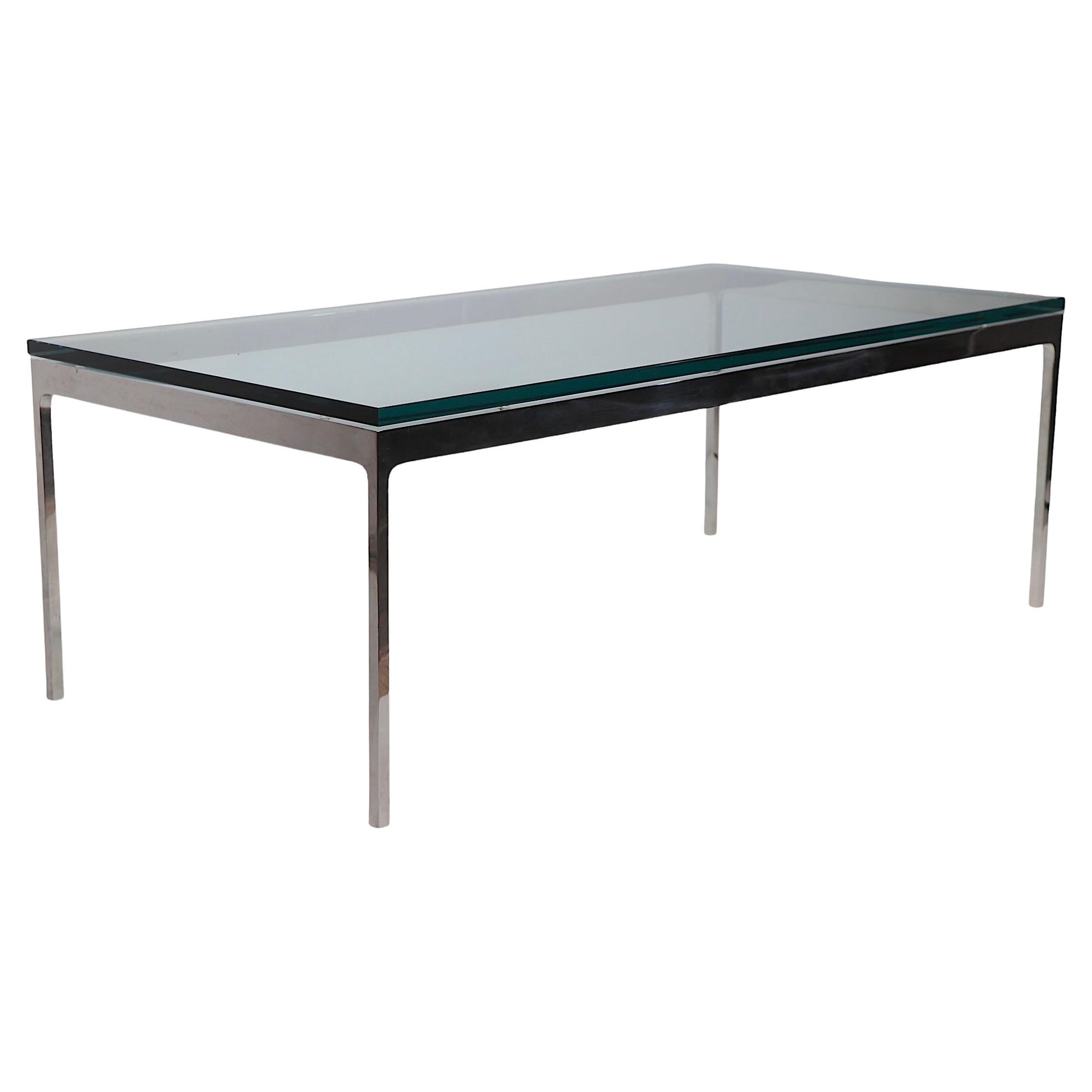 Couchtisch aus Chrom und Glas im internationalen Stil von Zographos, ca. 1970er Jahre im Angebot