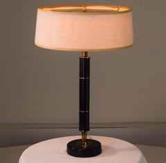 Petite lampe de bibliothèque ou de bureau de style international en cuir