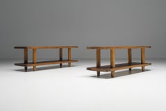 International Style, Rationalist, Italian Wooden Bench, Vitruvius, 20th Century