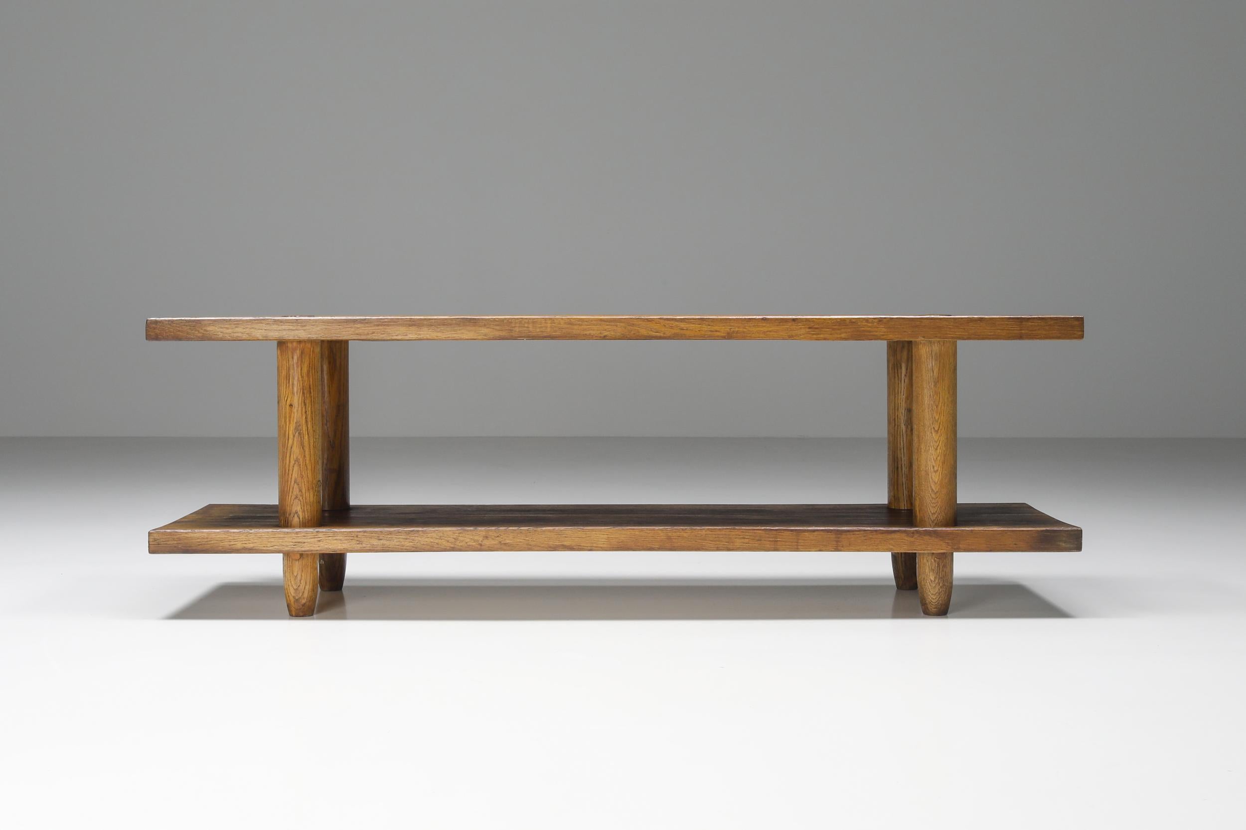 International Style, Rationalist, Italian Wooden Bench, Vitruvius, 20th Century In Excellent Condition In Antwerp, BE