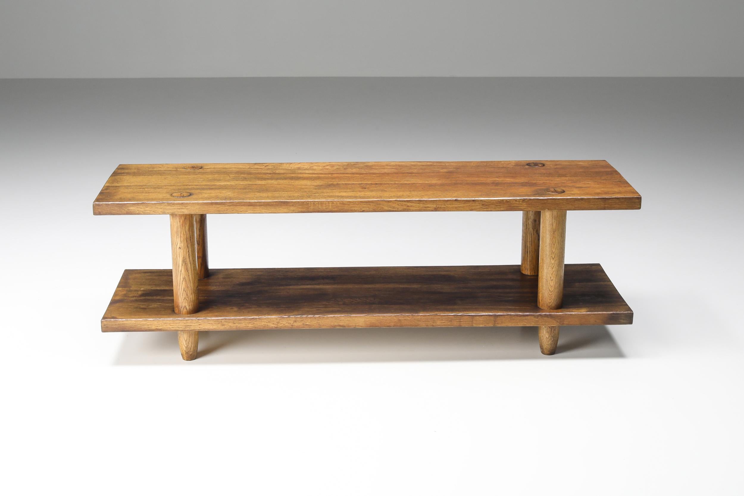 Early 20th Century International Style, Rationalist, Italian Wooden Bench, Vitruvius, 20th Century