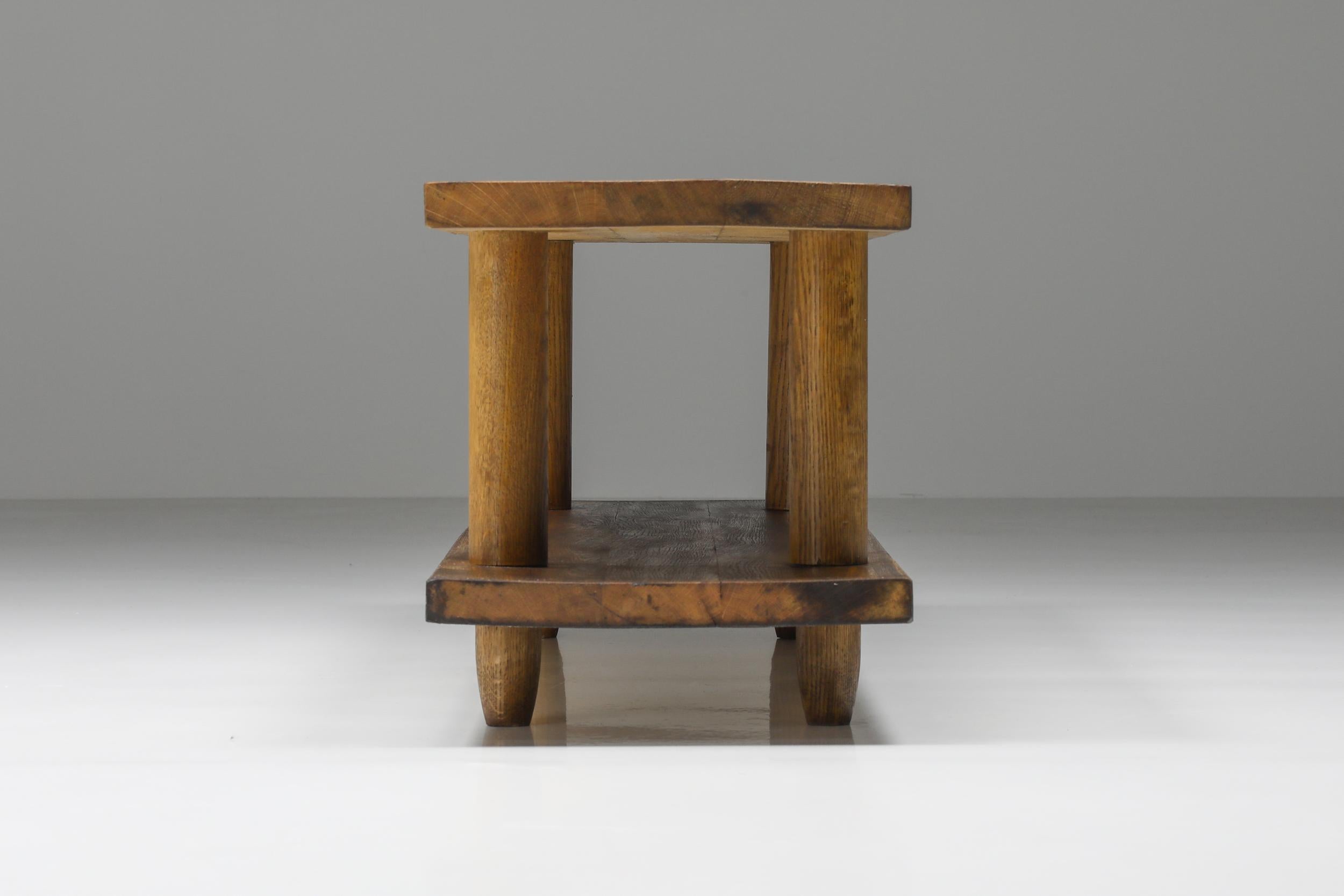 International Style, Rationalist, Italian Wooden Bench, Vitruvius, 20th Century 1