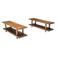 International Style, Rationalist, Italian Wooden Bench, Vitruvius, 20th Century