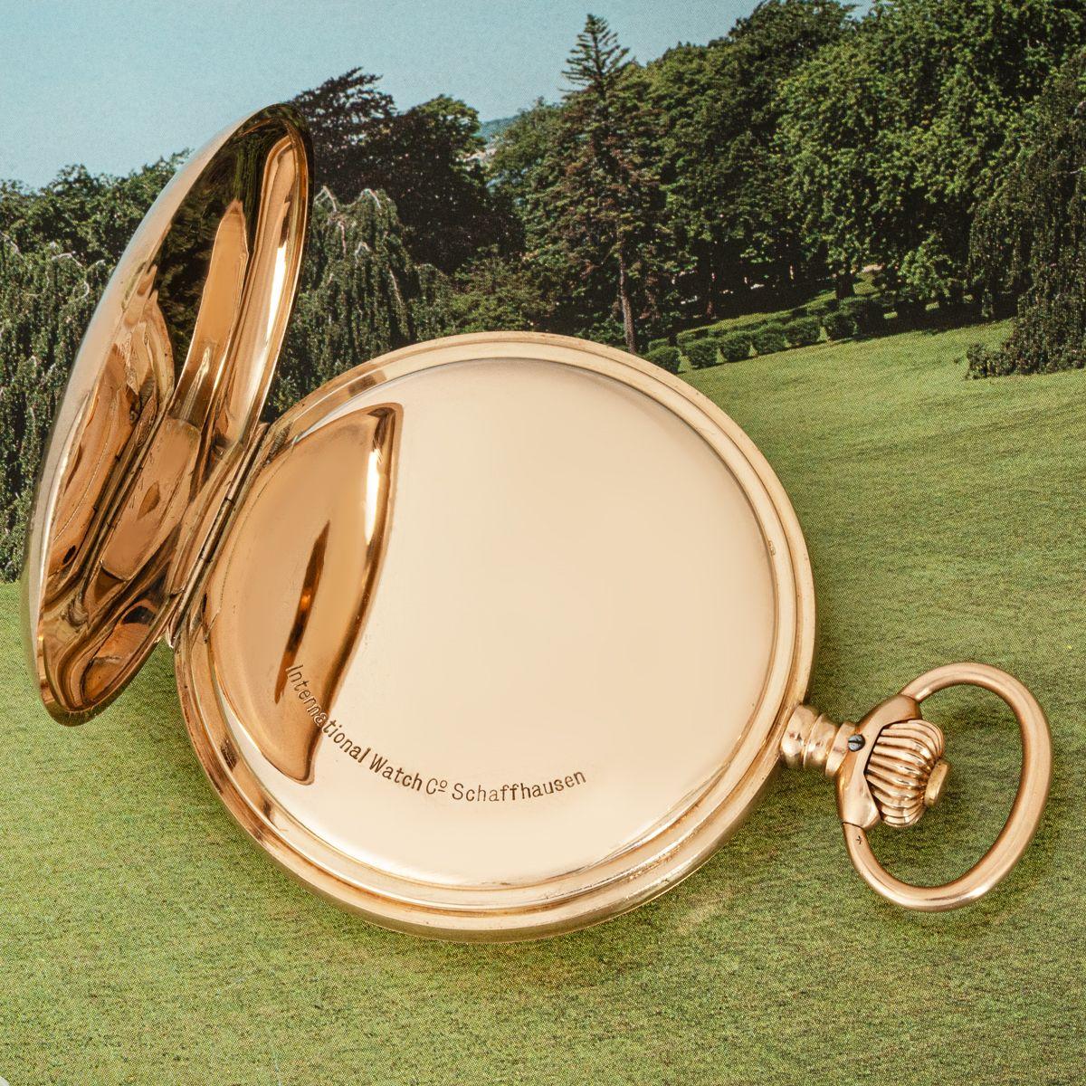 International Watch Co. A Rose Gold Full Hunter Pocket Watch C1900 For Sale 1