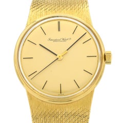 International Watch Co. yellow Gold Mesh Band Dress Manual Wind Wristwatch