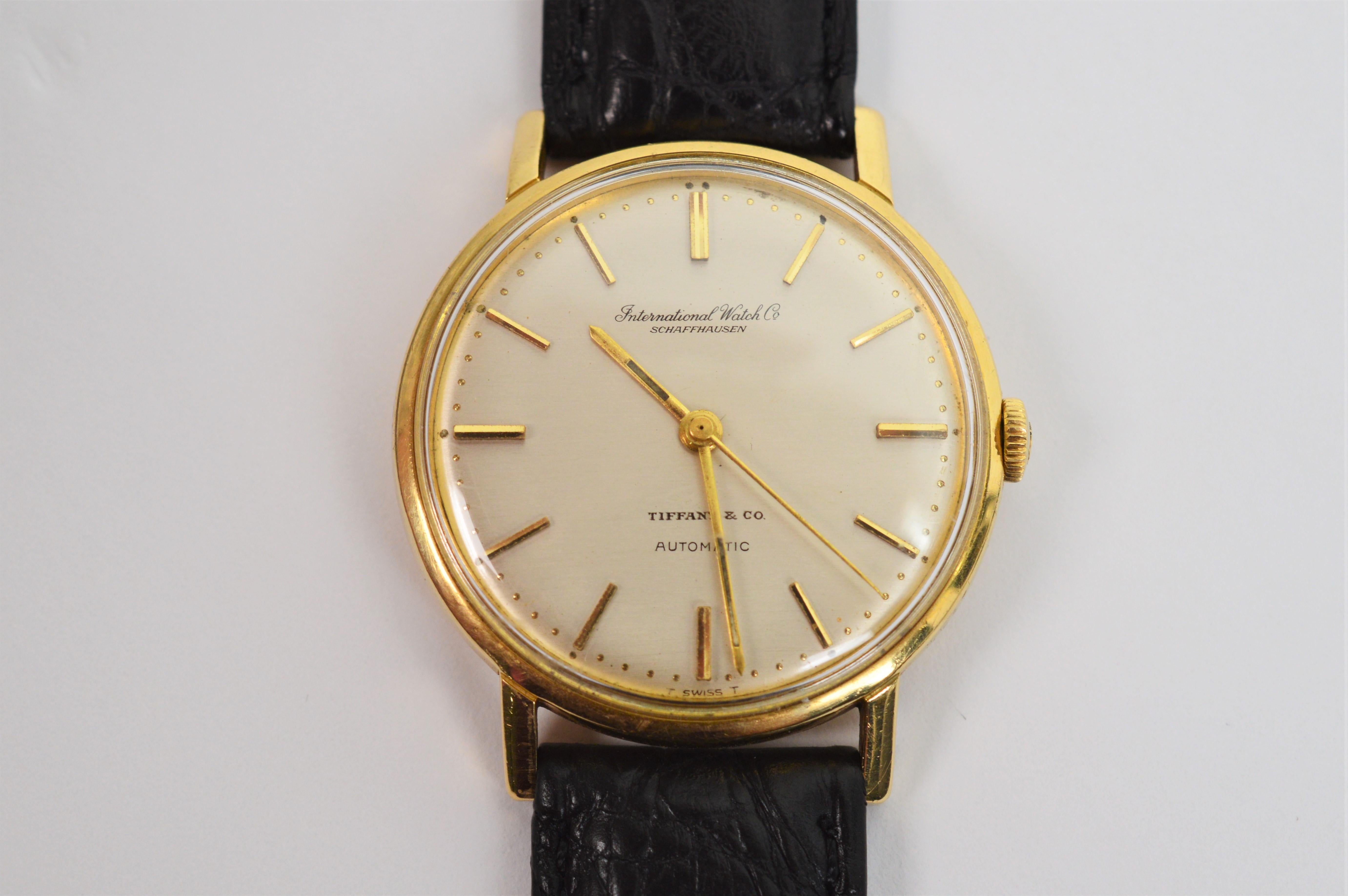 International Watch Co. for Tiffany & Co. 18K Gold Men's Automatic Wrist Watch 1