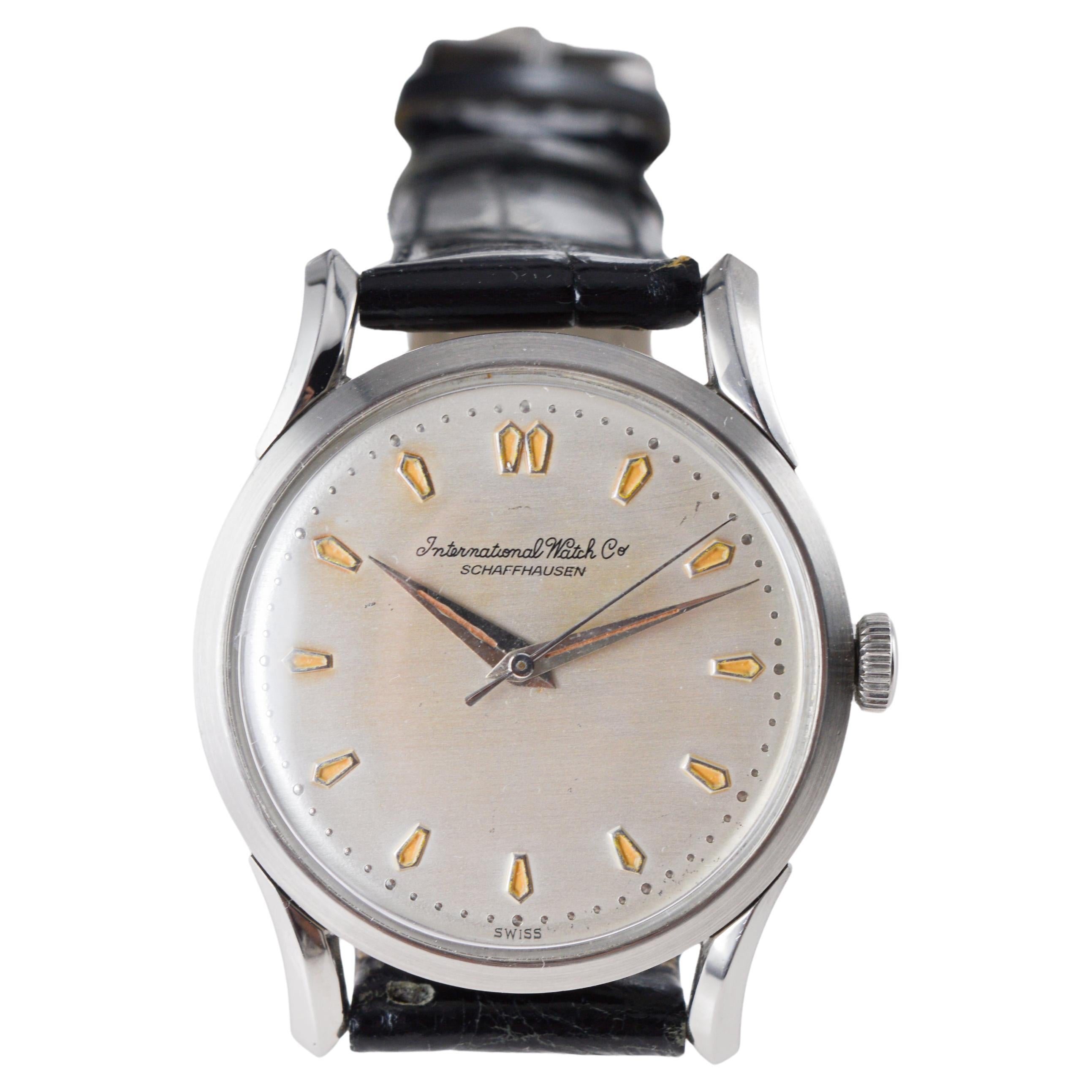 International Watch Co. Stainless Steel Automatic circa, 1940's For Sale 5