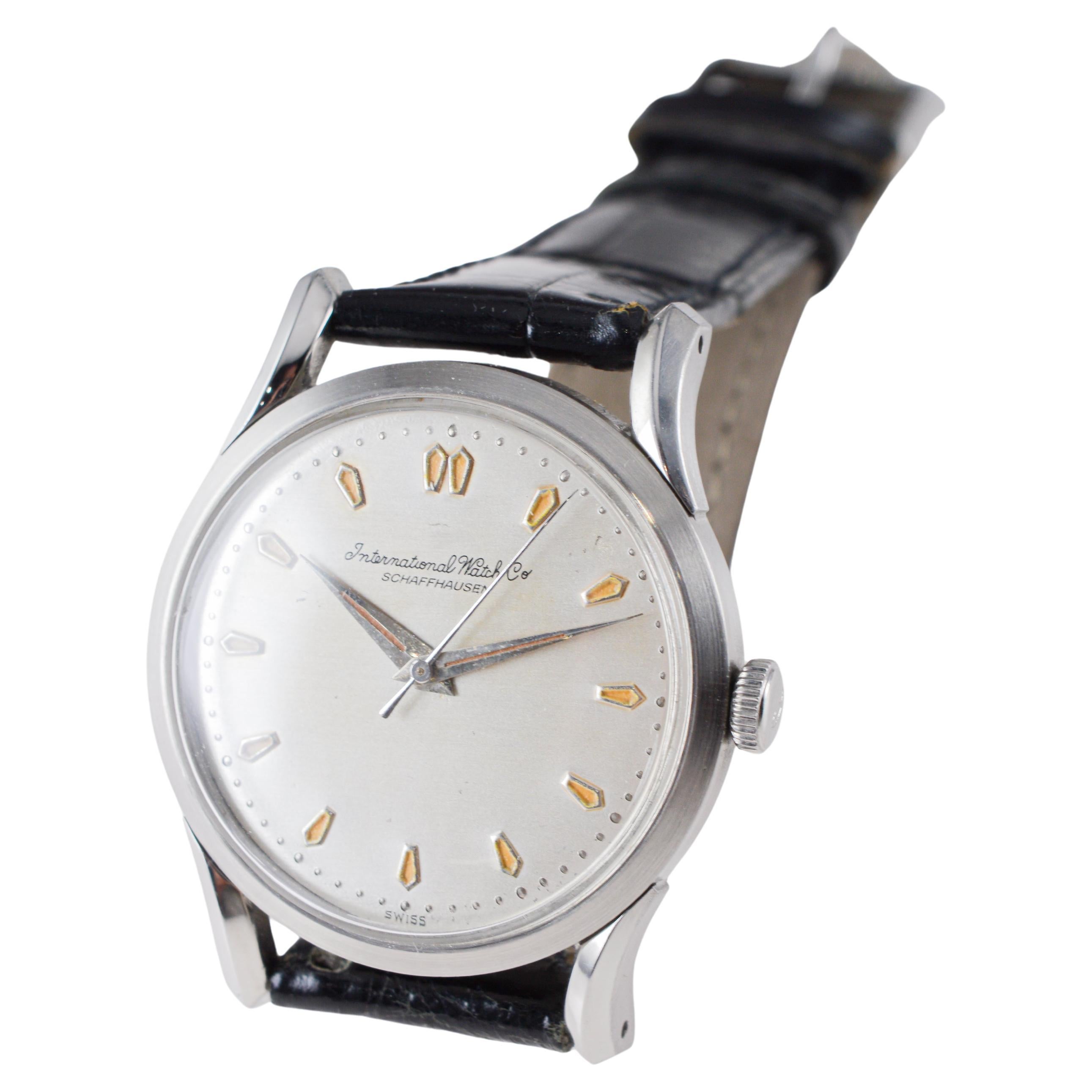 International Watch Co. Stainless Steel Automatic circa, 1940's For Sale 6