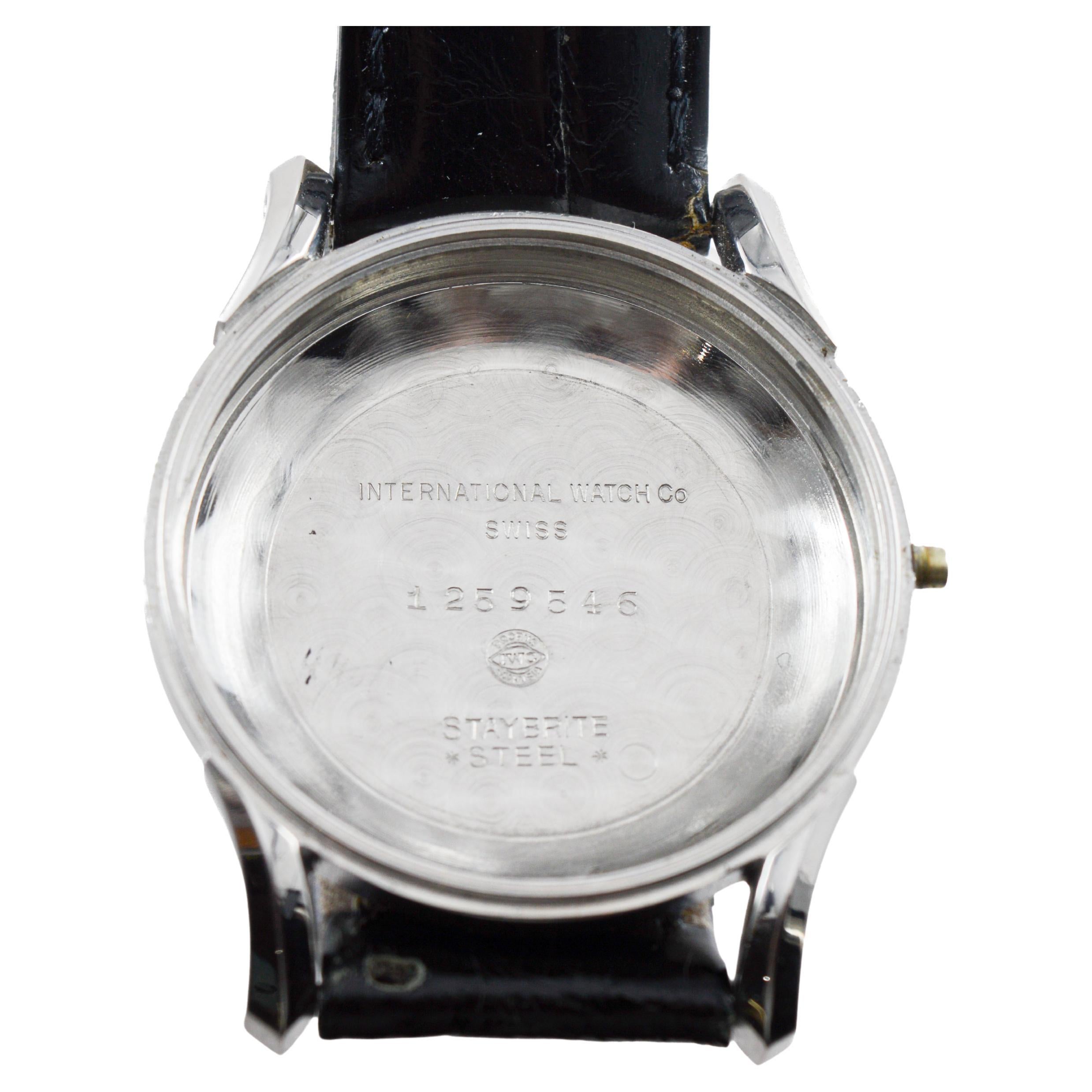 International Watch Co. Stainless Steel Automatic circa, 1940's For Sale 9