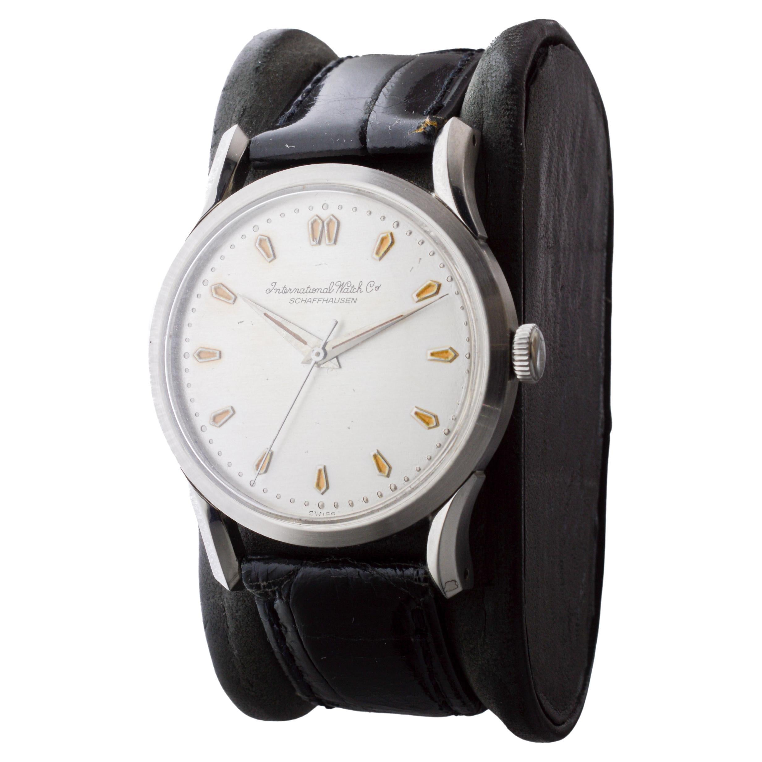 International Watch Co. Stainless Steel Automatic circa, 1940's For Sale 1