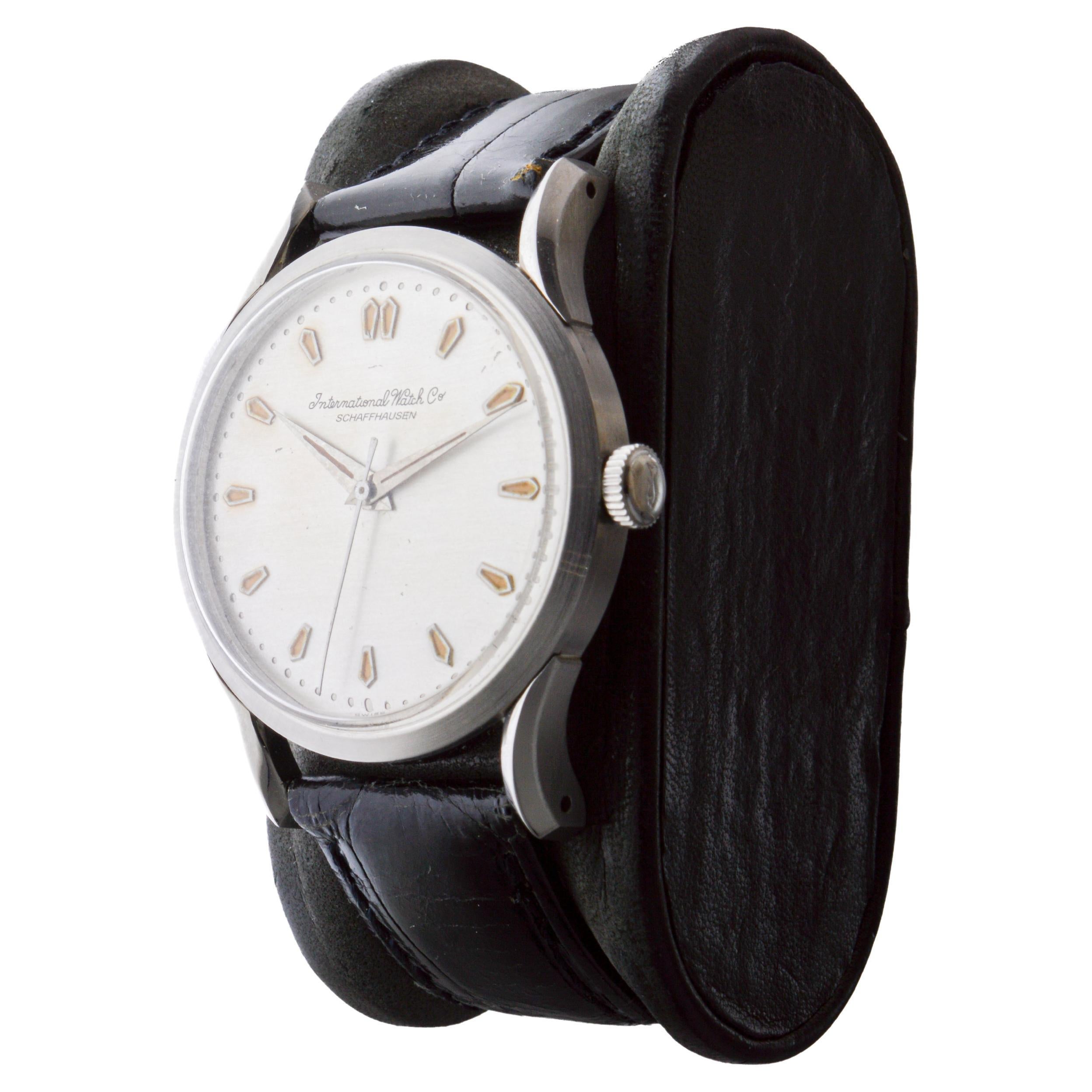 International Watch Co. Stainless Steel Automatic circa, 1940's For Sale 2