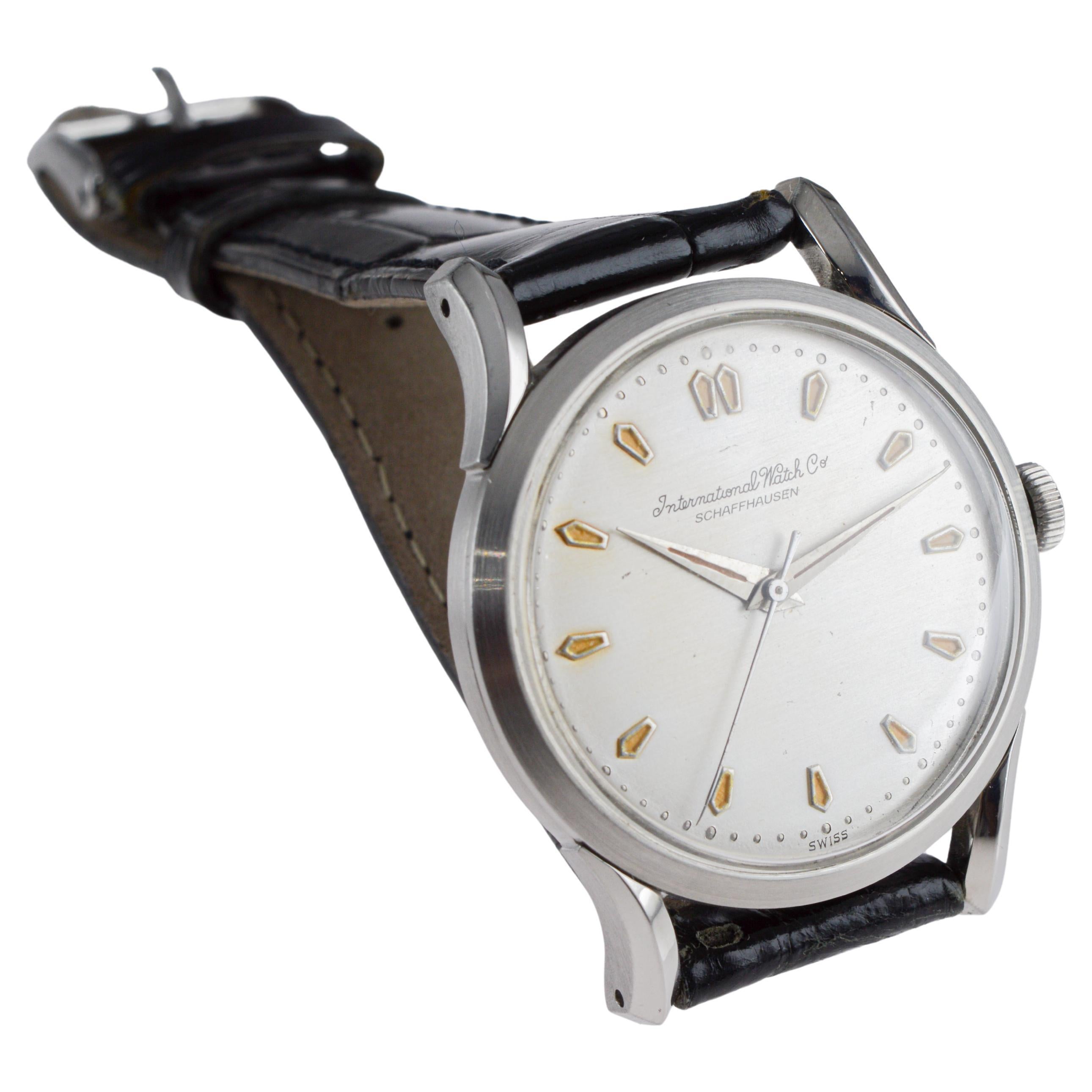 International Watch Co. Stainless Steel Automatic circa, 1940's For Sale 4