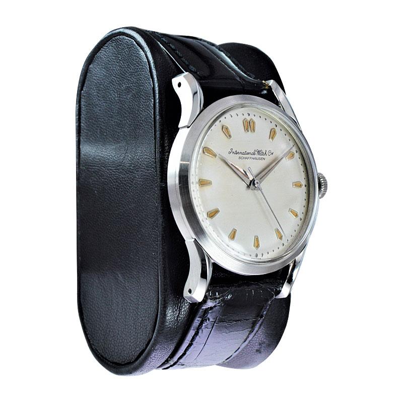 Art Deco International Watch Co. Stainless Steel Automatic from Late 1940's For Sale