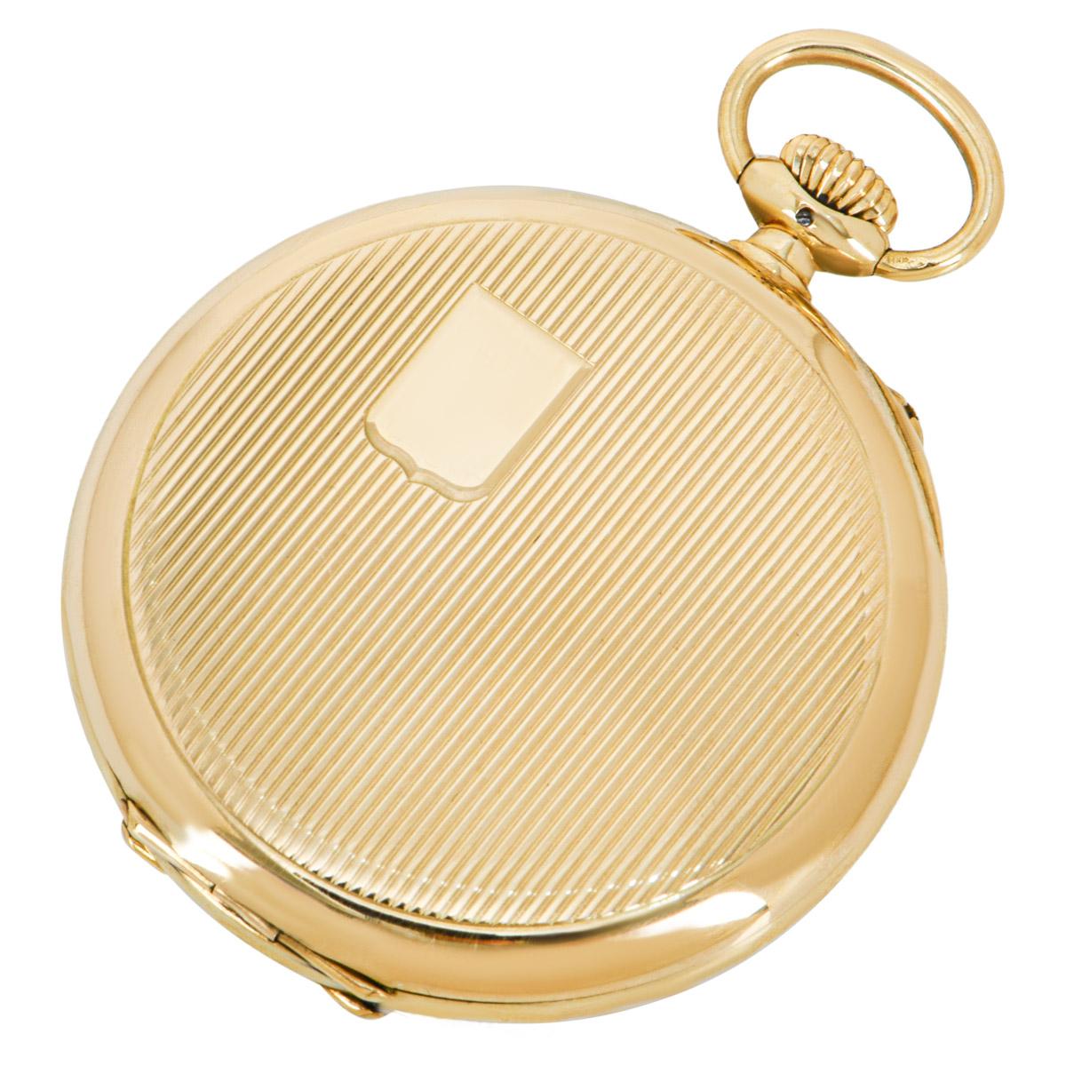 International Watch Company Gold Schlüssellose Klapp-Taschenuhr mit offenem Zifferblatt C1920er im Angebot 1